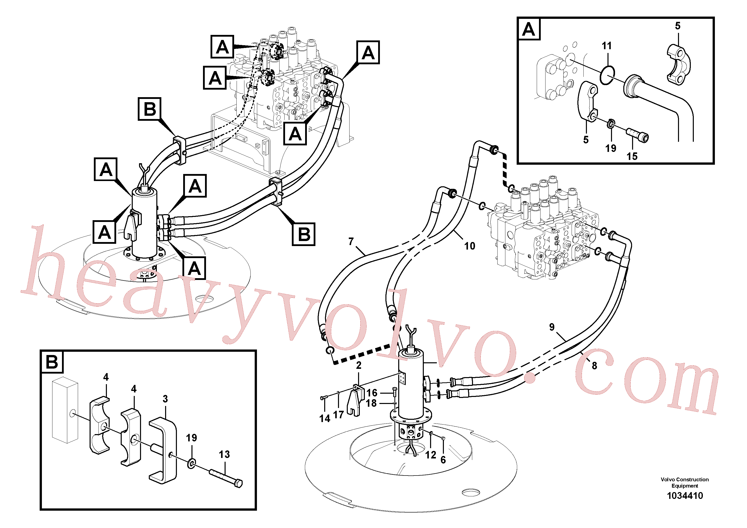 SA1042-07441 for Volvo Turning joint line, control valve to turning joint(1034410 assembly)