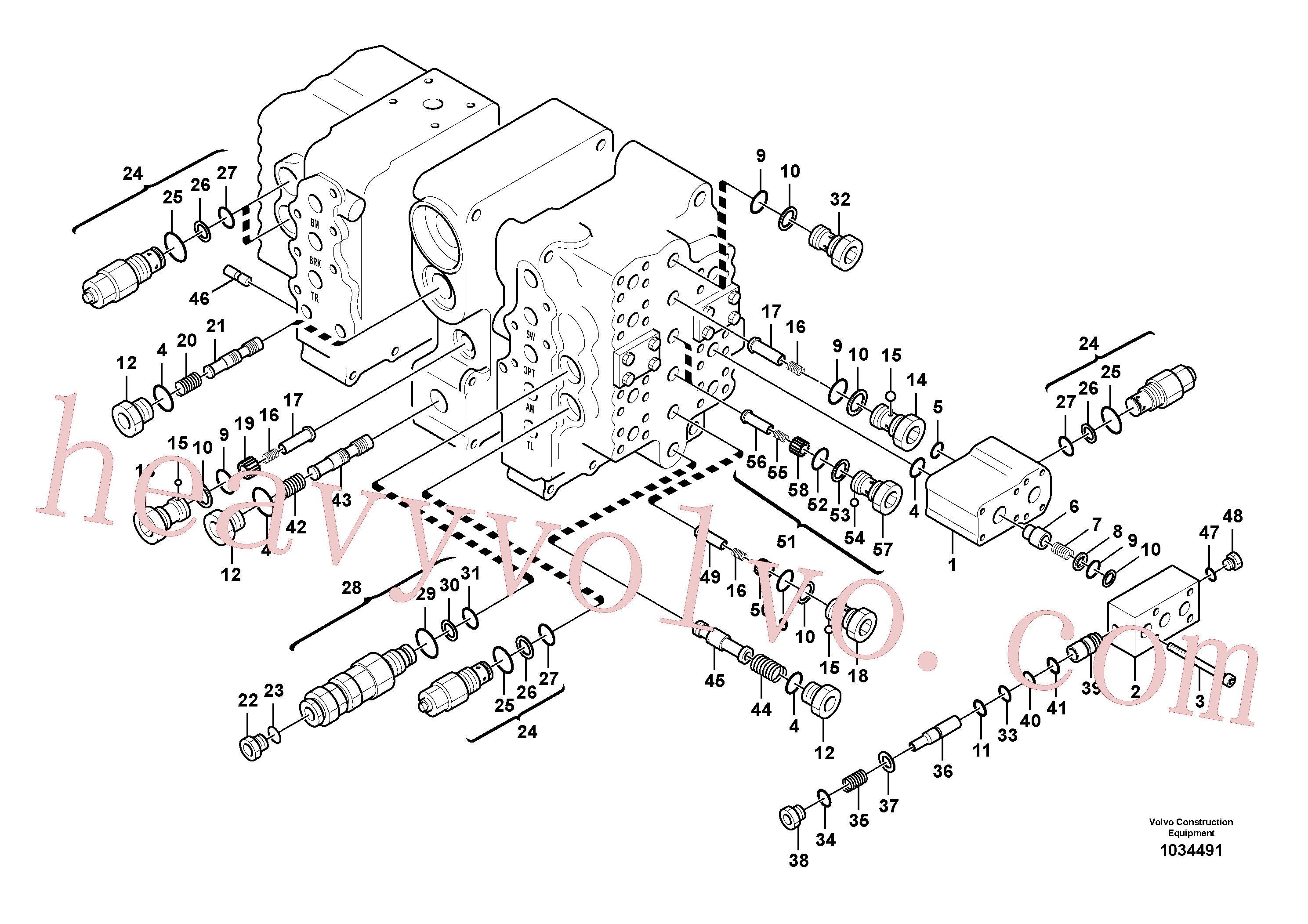 VOE14678664 for Volvo Main control valve, Main control valve, relief valve and dipper arm holding(1034491 assembly)