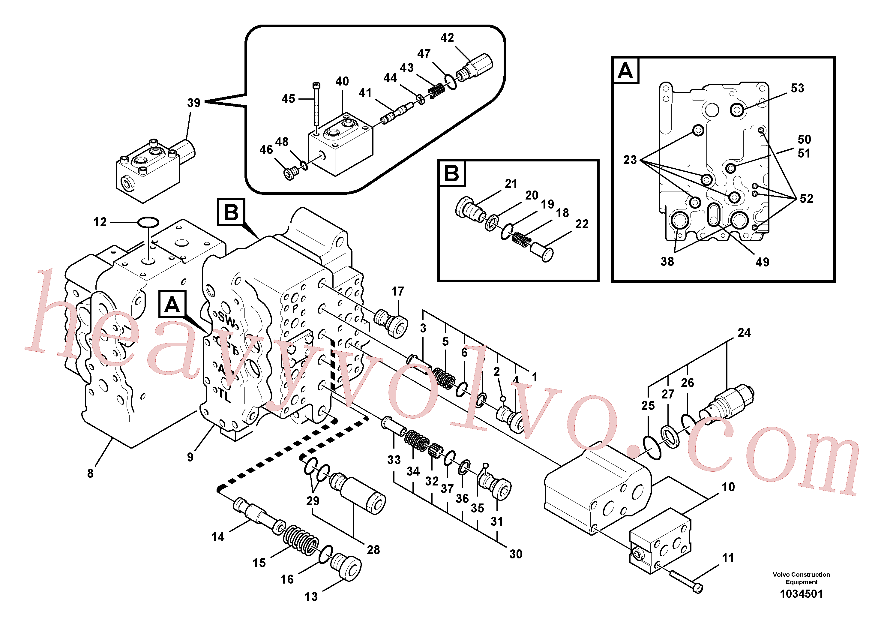 VOE14515337 for Volvo Main control valve, relief valve and dipper arm holding(1034501 assembly)