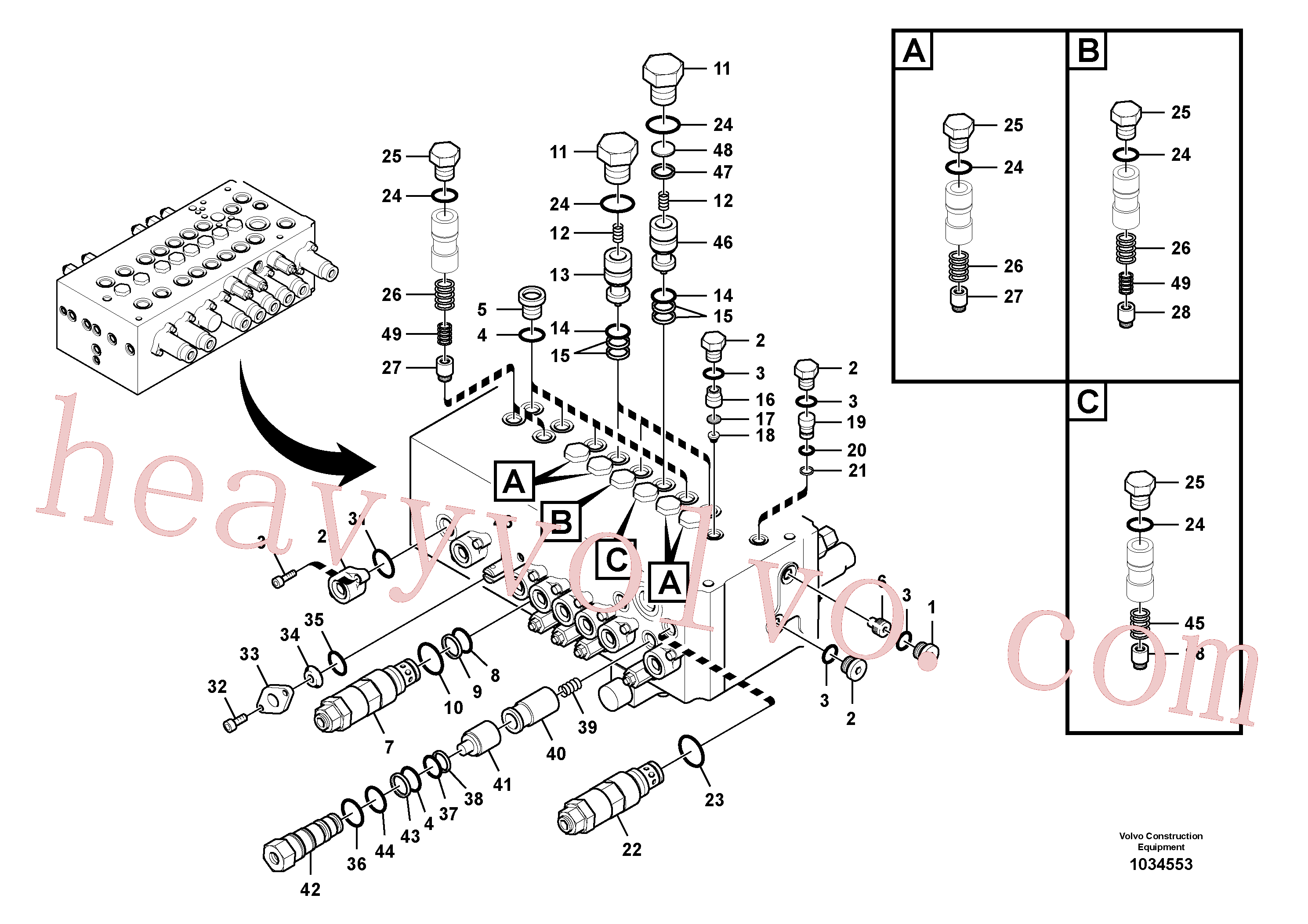 VOE14526964 for Volvo Main control valve(1034553 assembly)