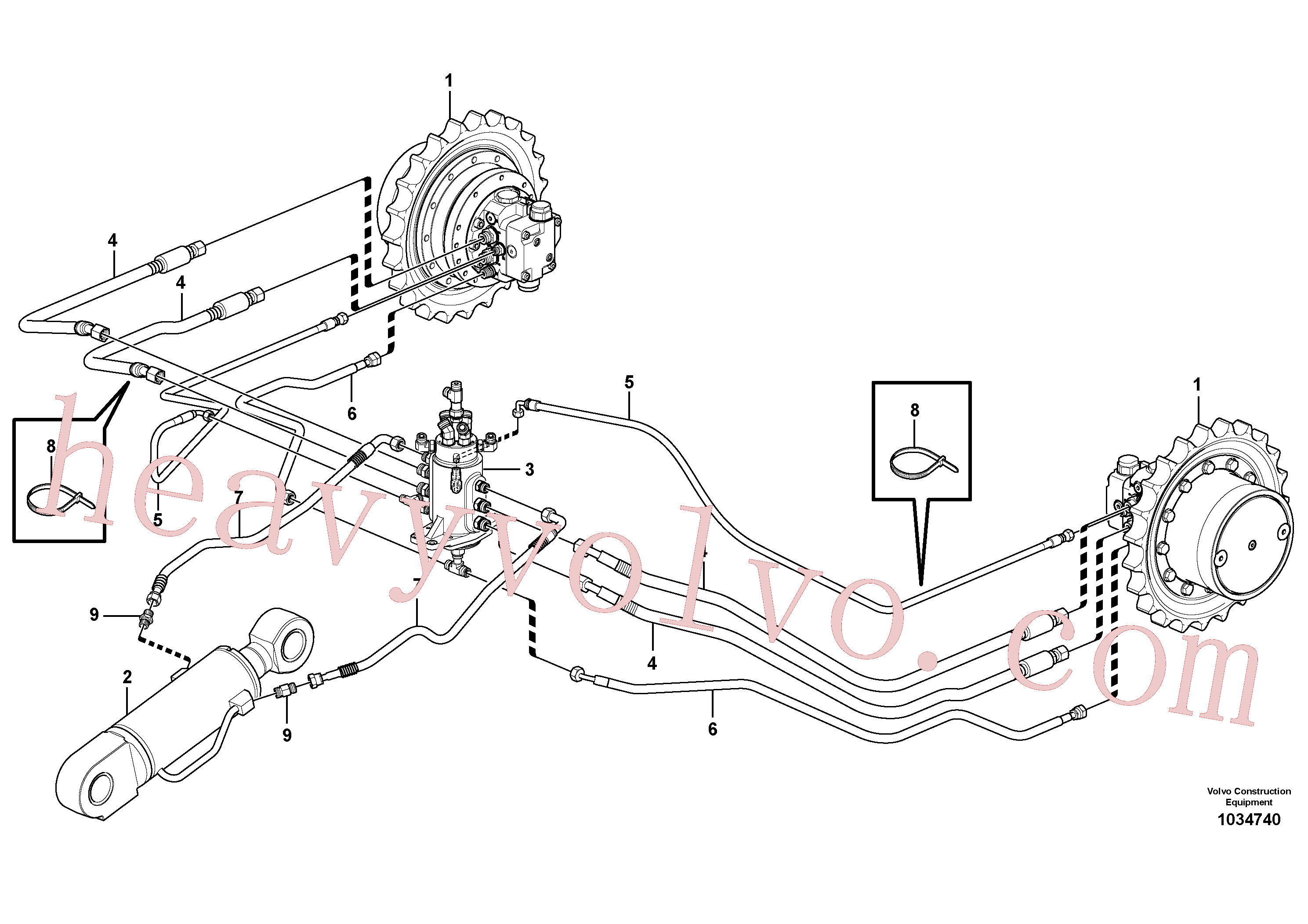 VOE11808258 for Volvo Hydraulic circuit ( lower frame )(1034740 assembly)