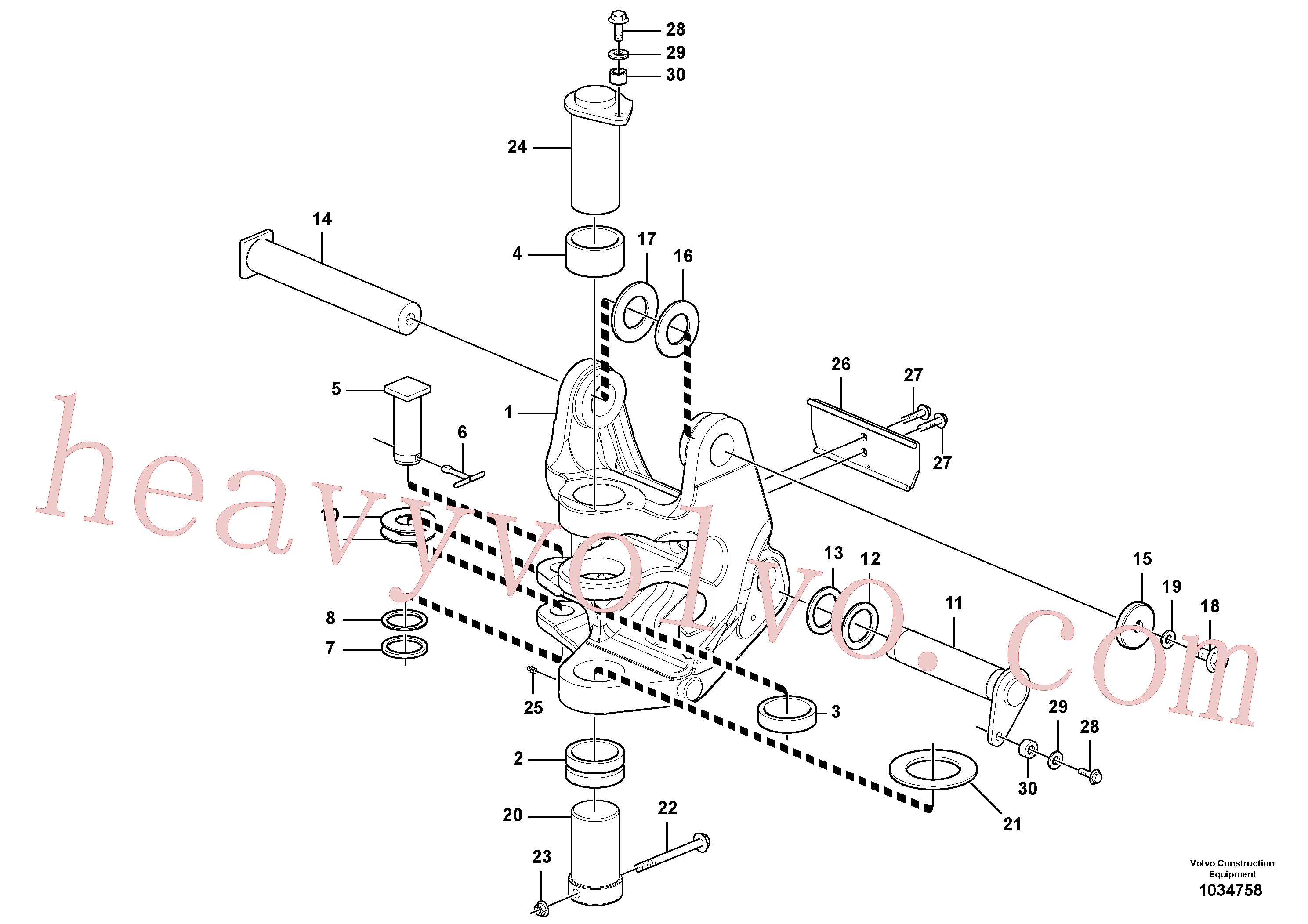 PJ5540094 for Volvo Pivot pin(1034758 assembly)