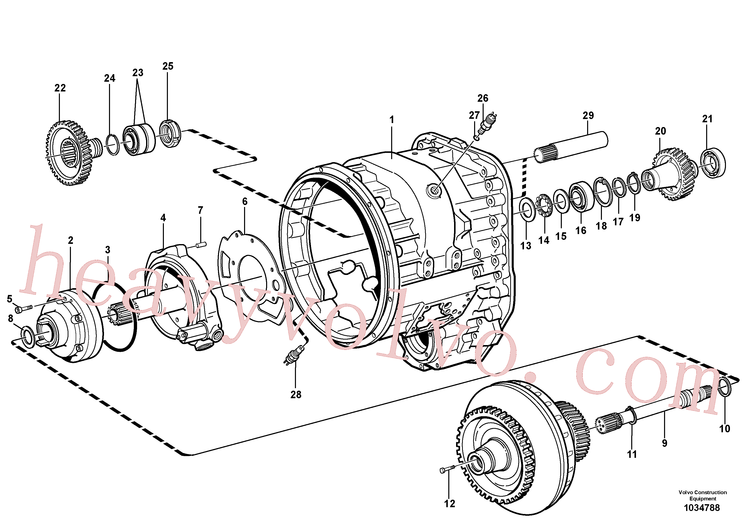 VOE13947902 for Volvo Converter housing, gears and shafts(1034788 assembly)