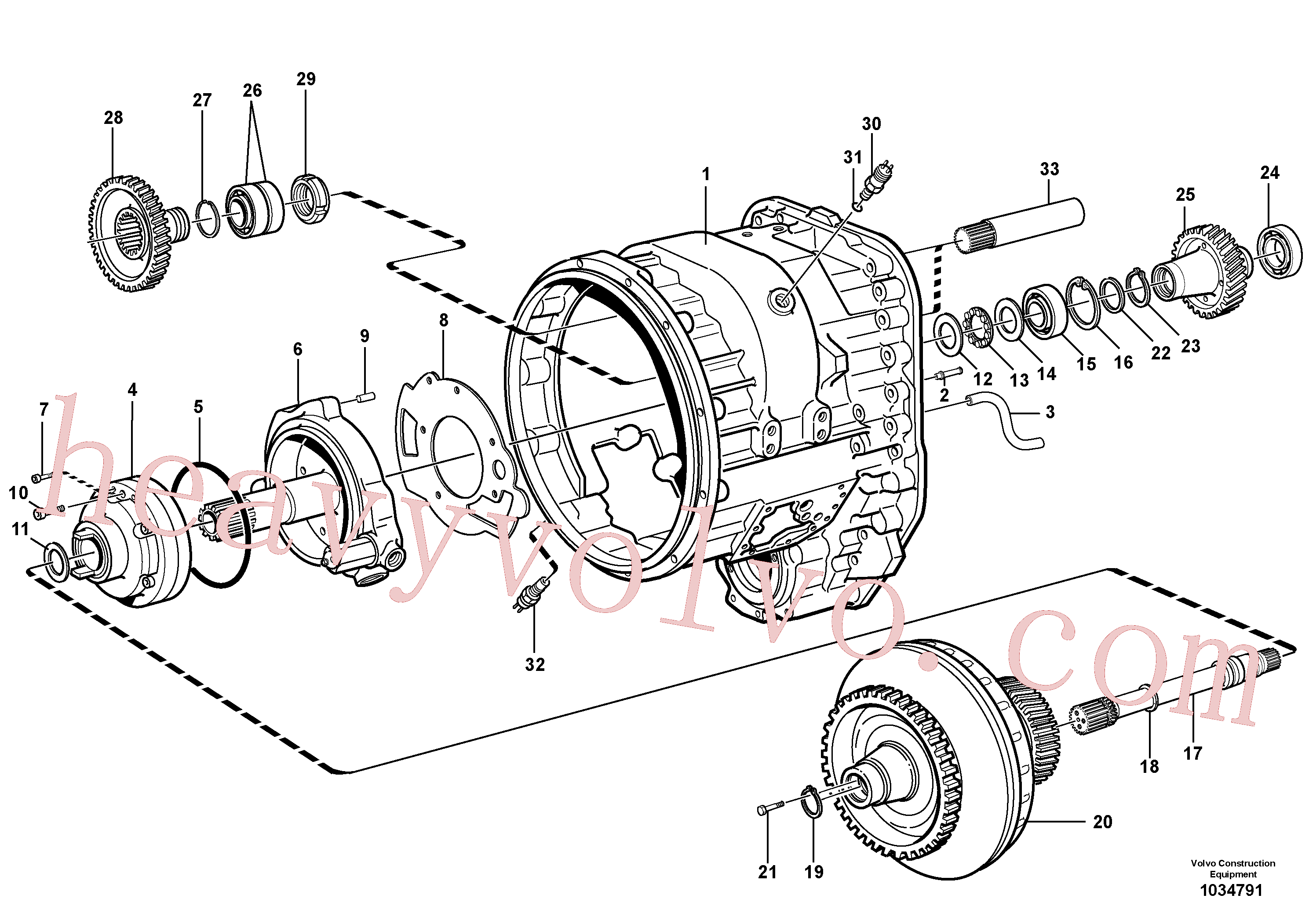 VOE959250 for Volvo Converter housing, gears and shafts.(1034791 assembly)