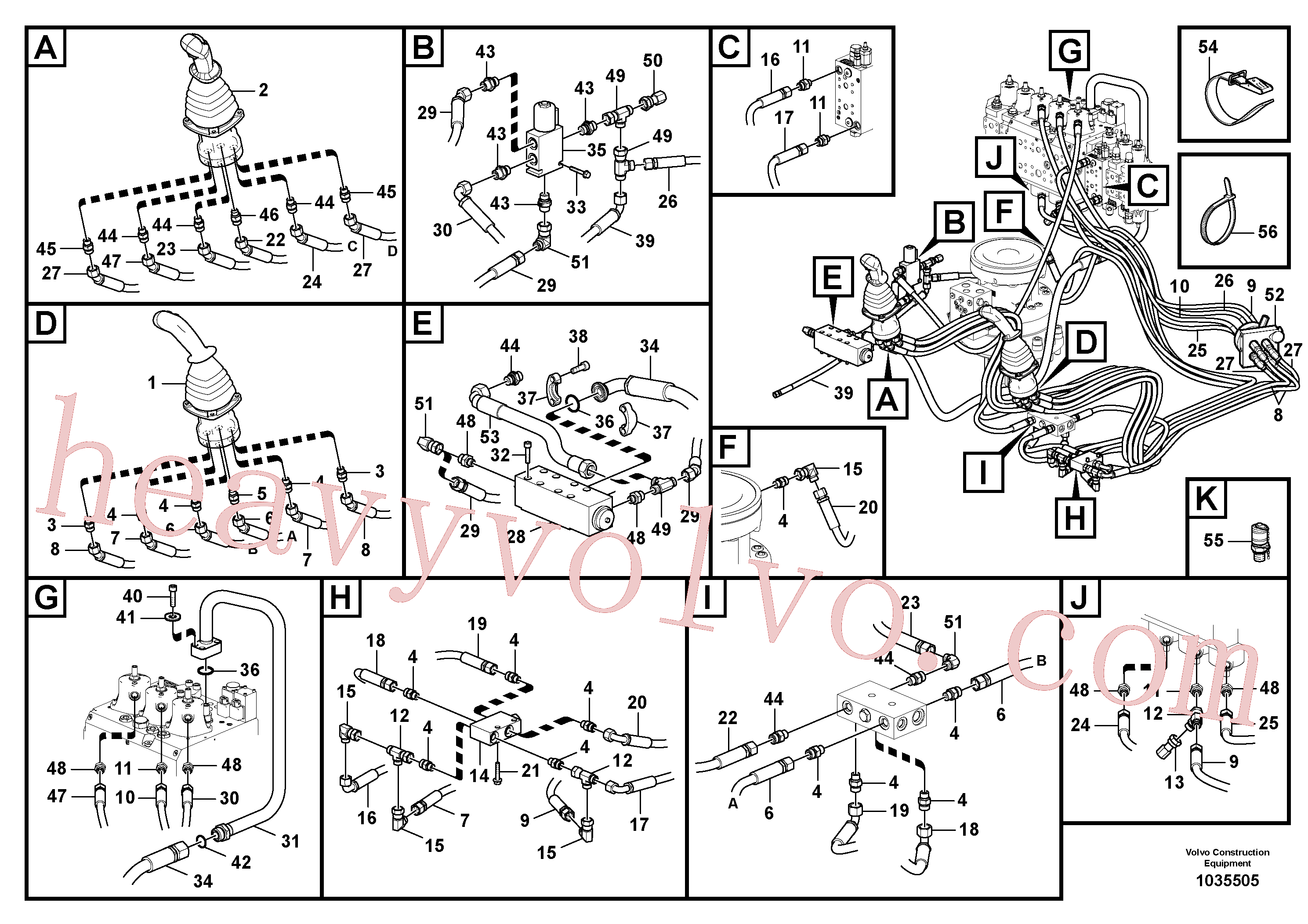 VOE937525 for Volvo Servo system, control valve to remote control valve(1035505 assembly)