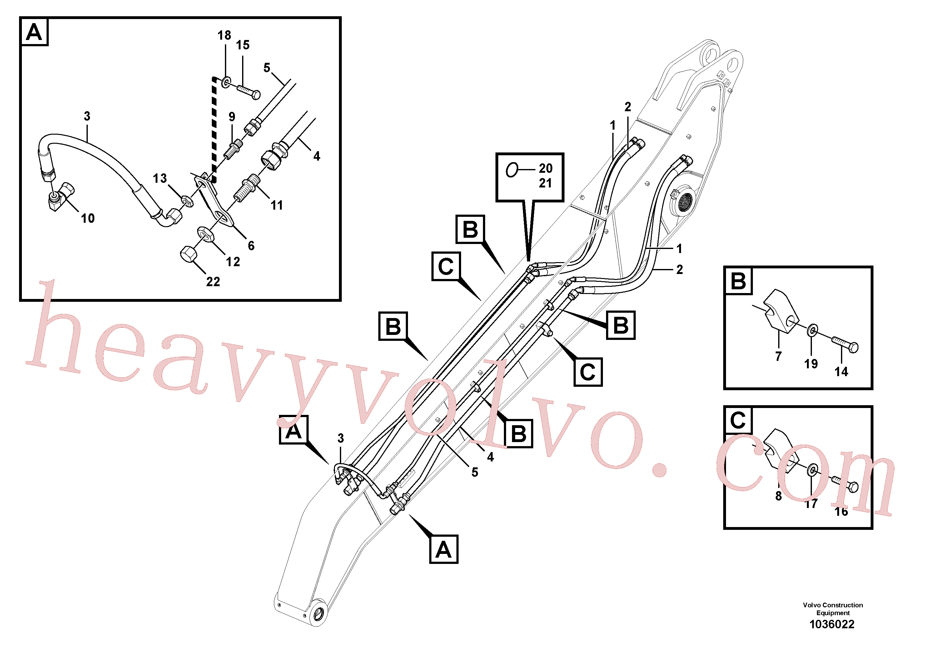 SA9403-04512 for Volvo Working hydraulic, clamshell, Working hydraulic, dipper arm(1036022 assembly)