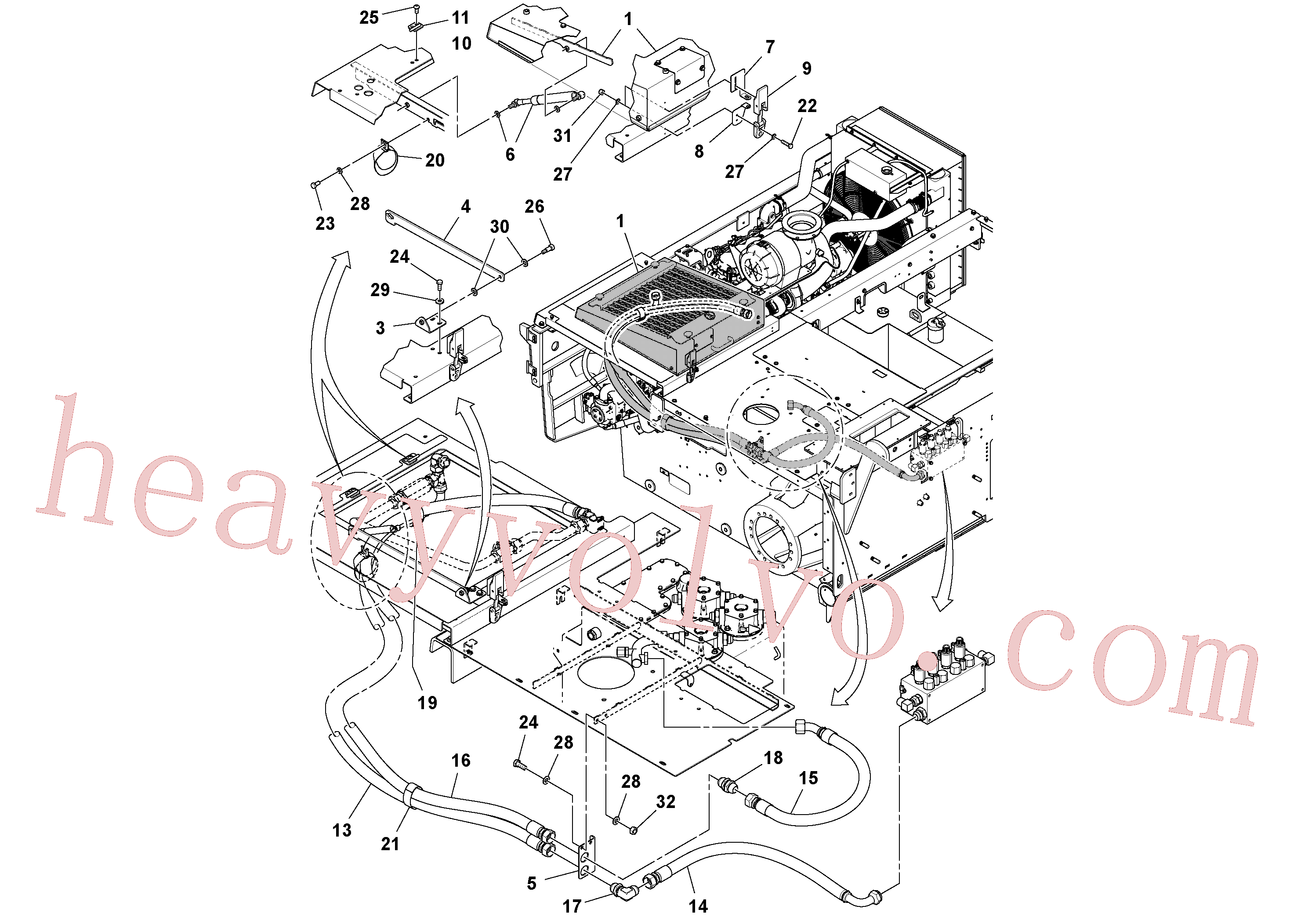 VOE13971065 for Volvo Auxiliary Hydraulic Cooler Installation(1038646 assembly)