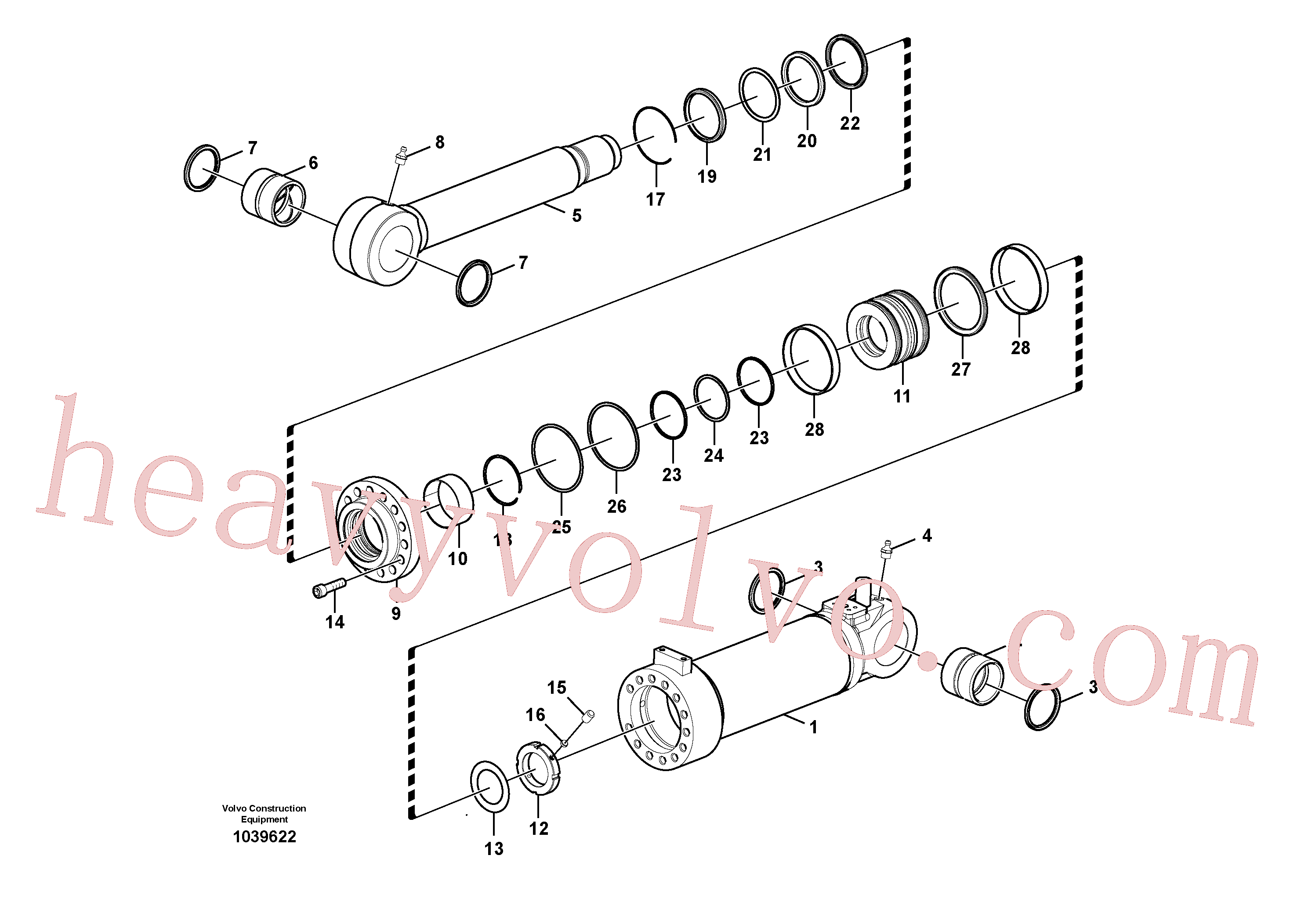 VOE14515349 for Volvo Dozer blade cylinder(1039622 assembly)