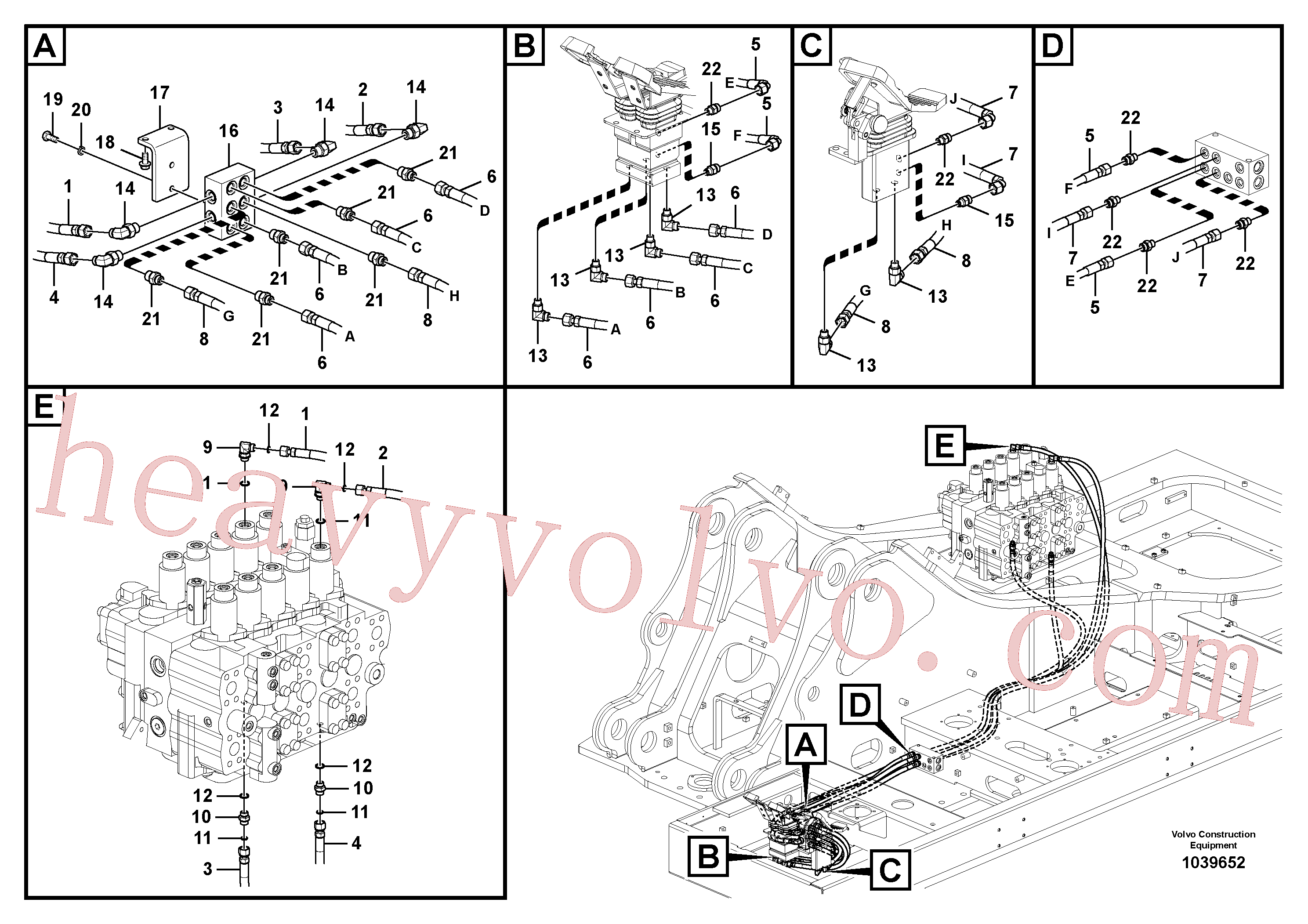 VOE939907 for Volvo Servo system, control valve to remote control valve pedal(1039652 assembly)