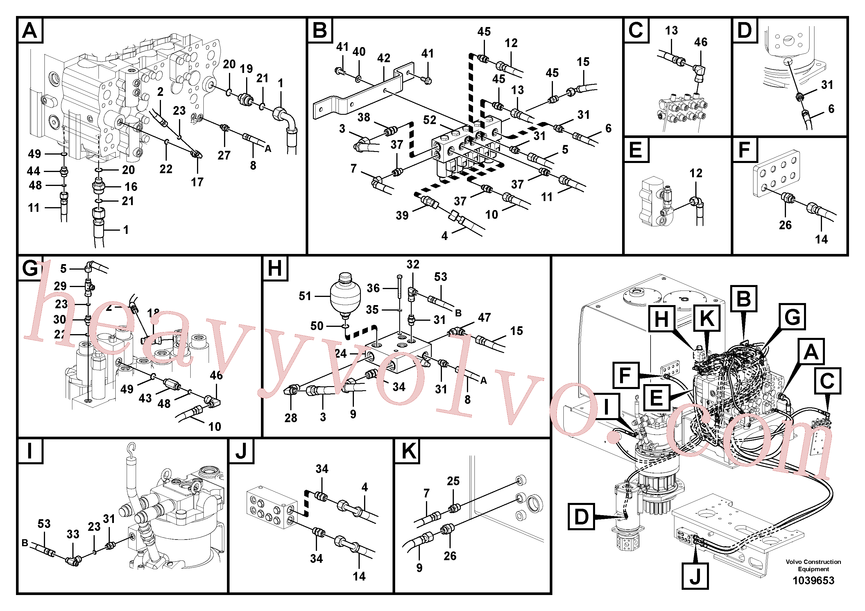 VOE937327 for Volvo Servo system, control valve to solenoid valve(1039653 assembly)