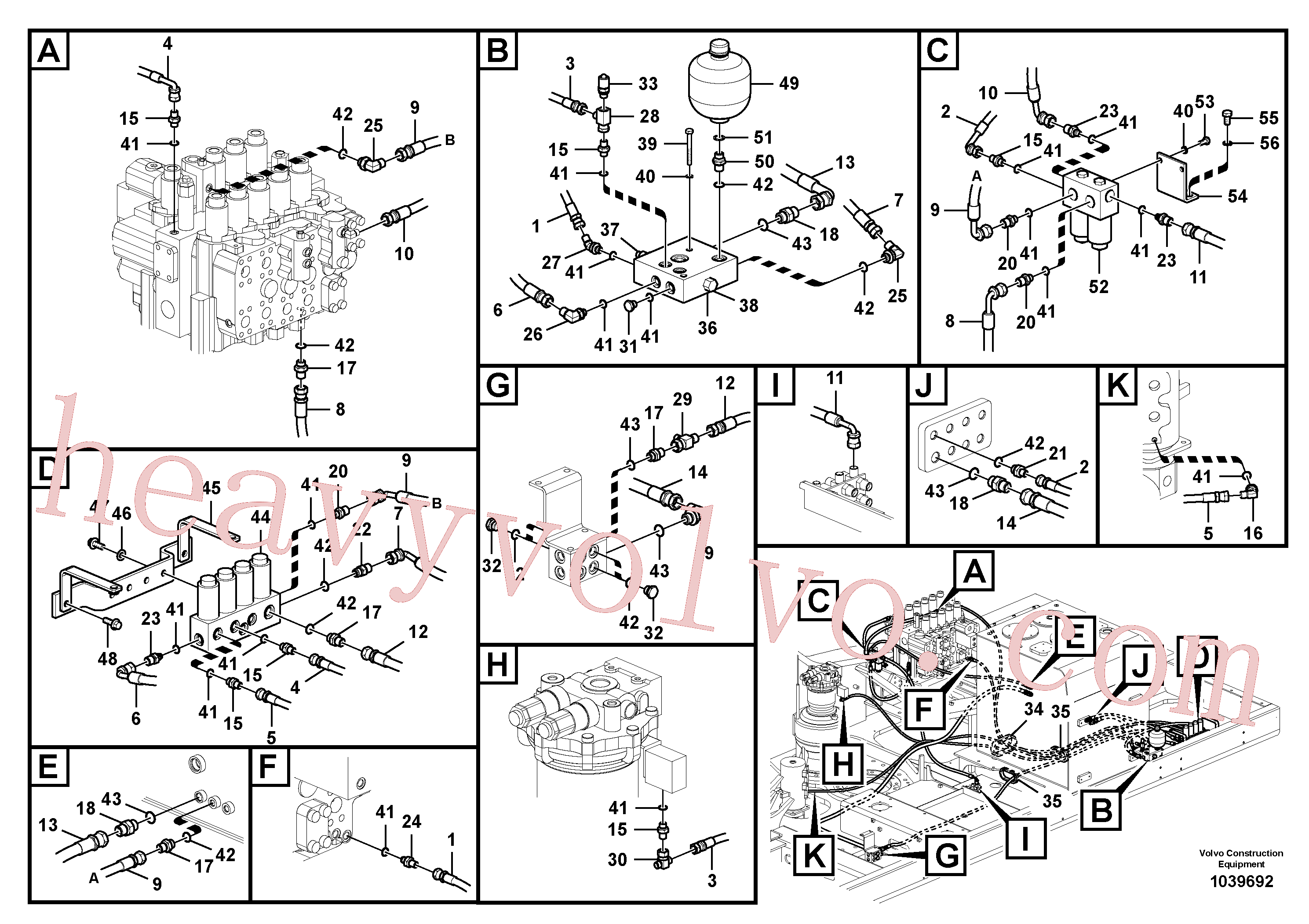 VOE14525571 for Volvo Servo system, control valve to solenoid valve(1039692 assembly)