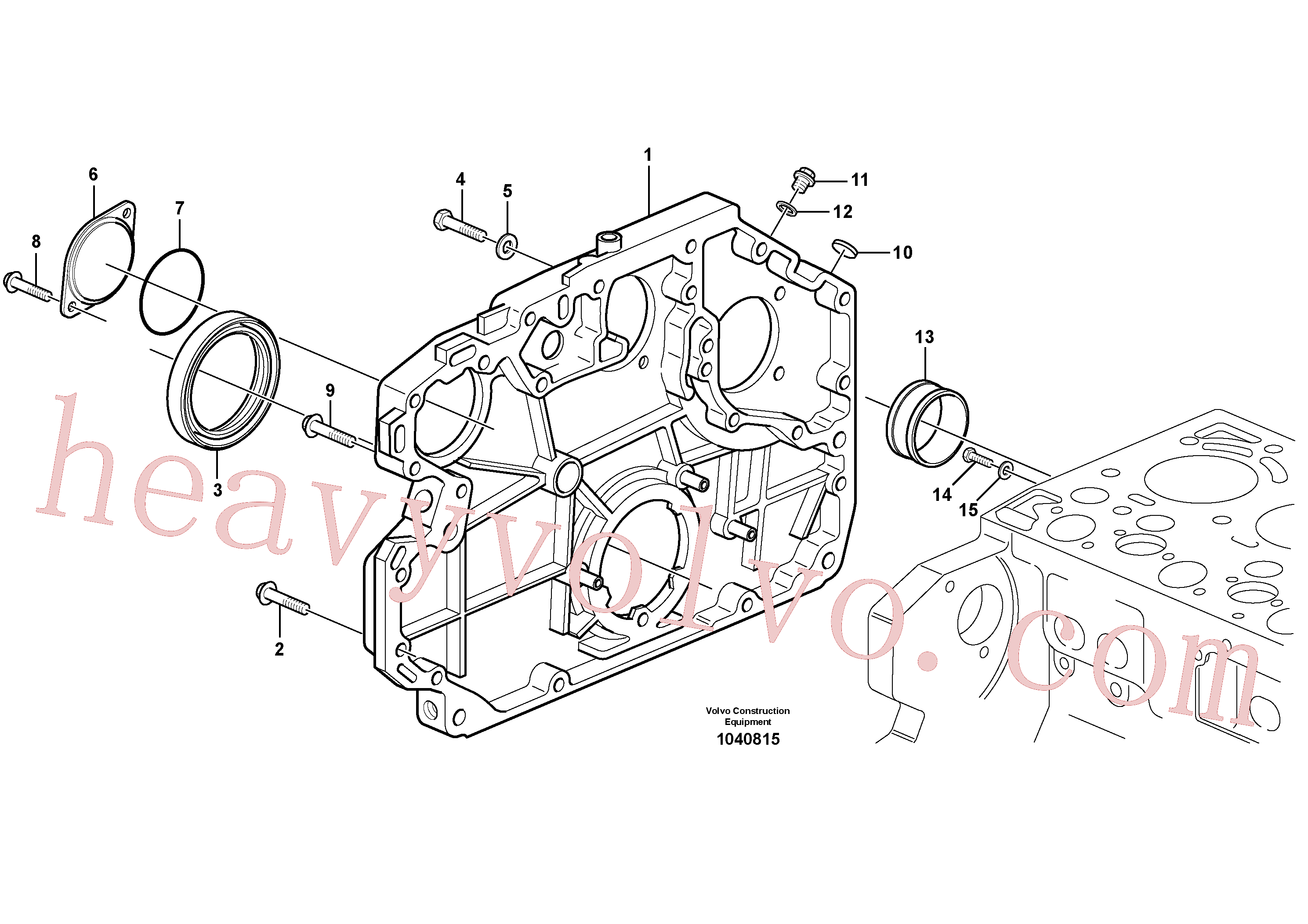 VOE20405652 for Volvo Timing gear casing(1040815 assembly)