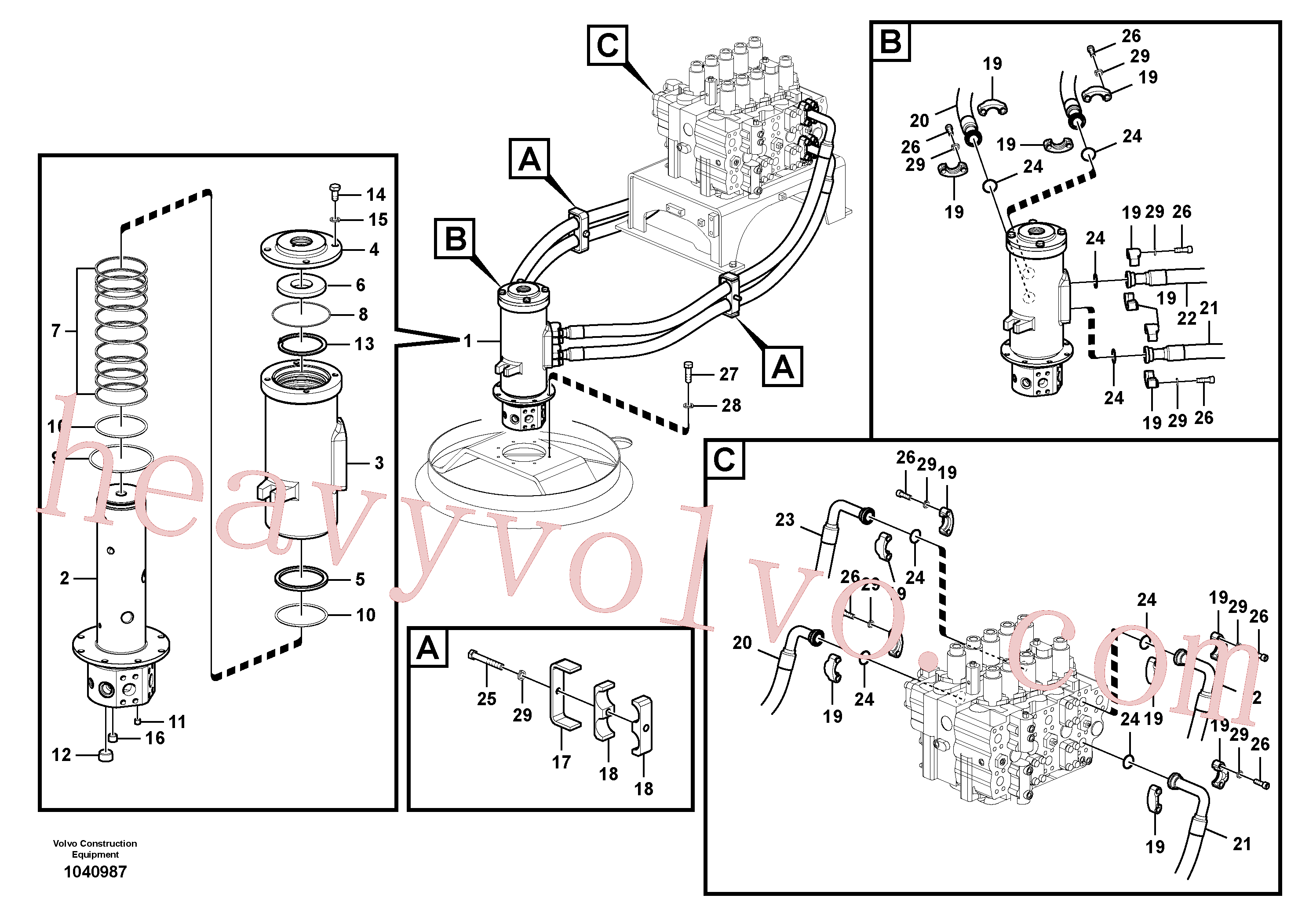 VOE14880726 for Volvo Turning joint line, control valve to turning joint(1040987 assembly)