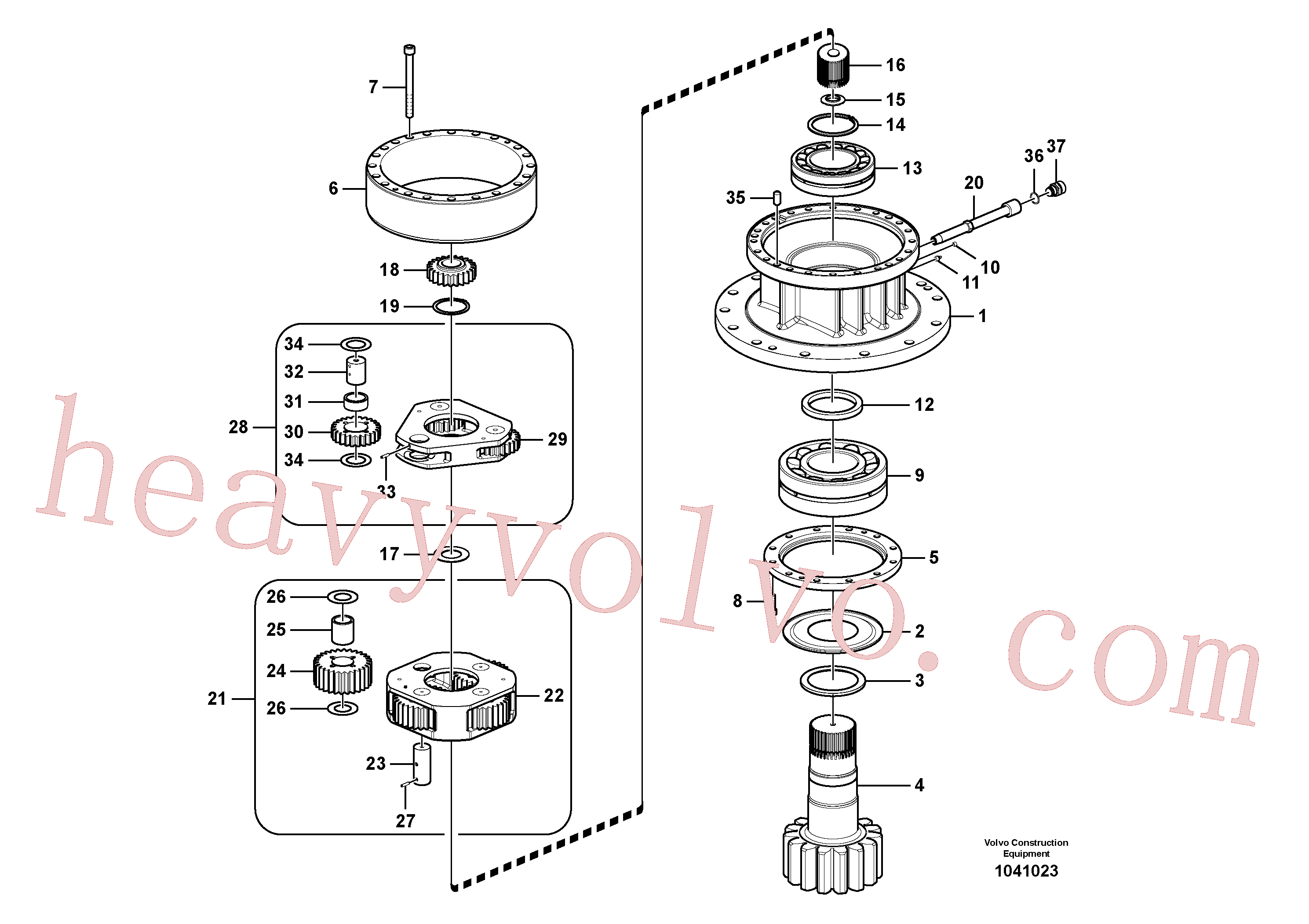 VOE13944938 for Volvo Swing gearbox(1041023 assembly)