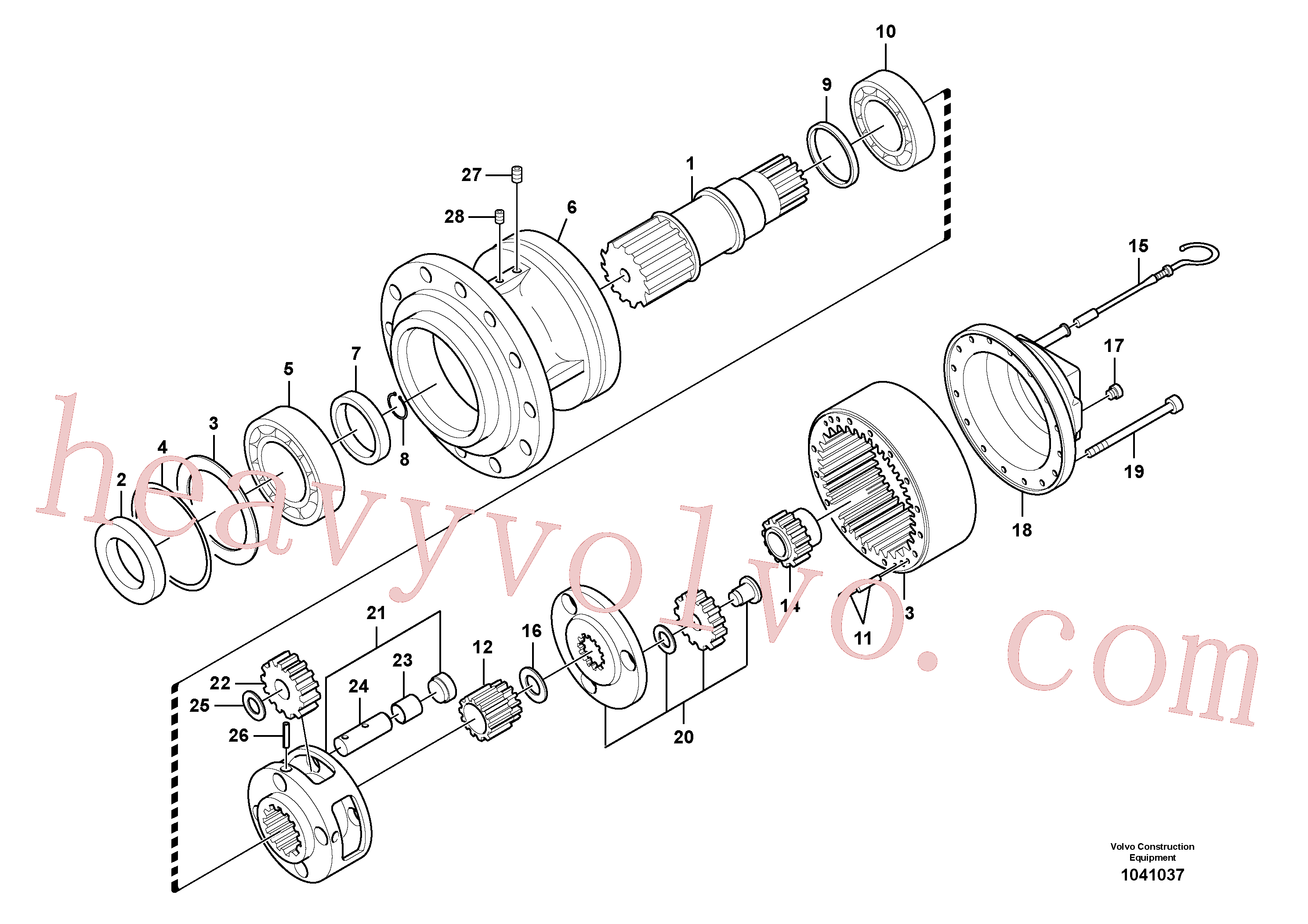 VOE14602308 for Volvo Swing gearbox(1041037 assembly)