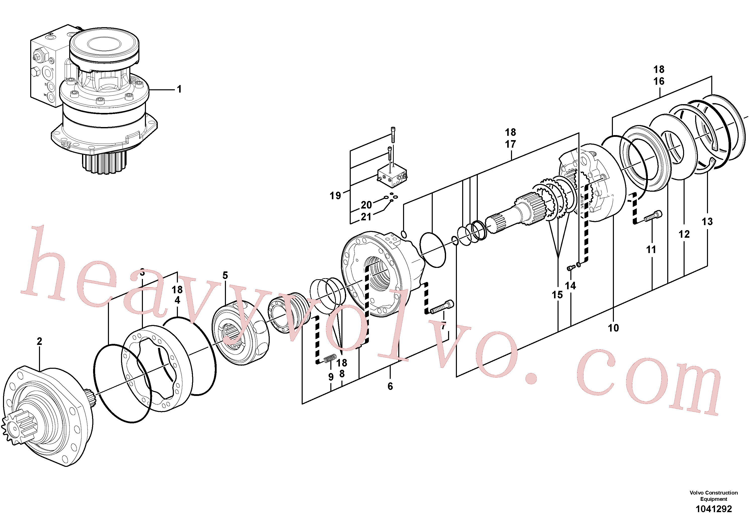 VOE11712802 for Volvo Slewing gear motor(1041292 assembly)