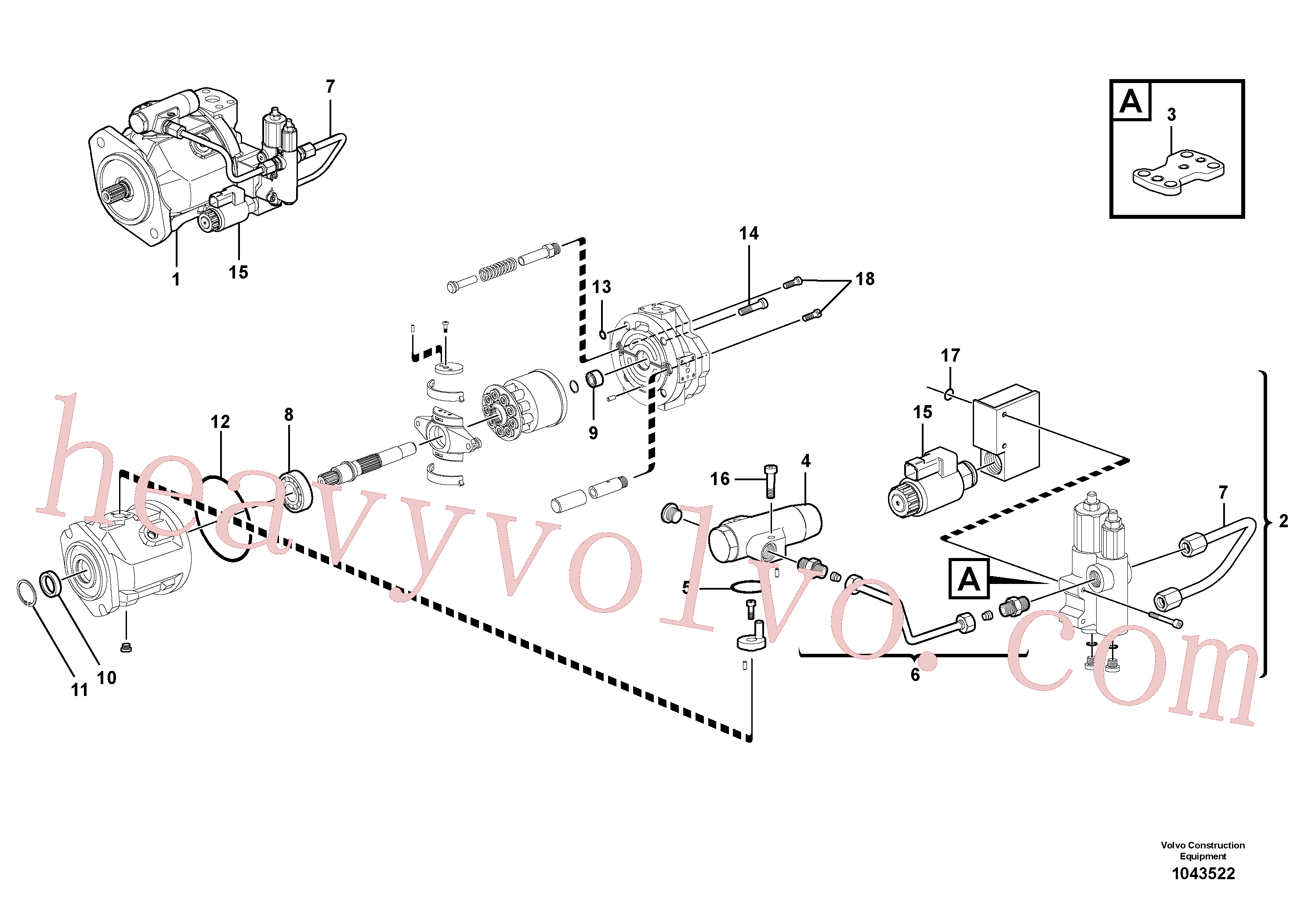 VOE11714935 for Volvo Hydraulic pump(1043522 assembly)