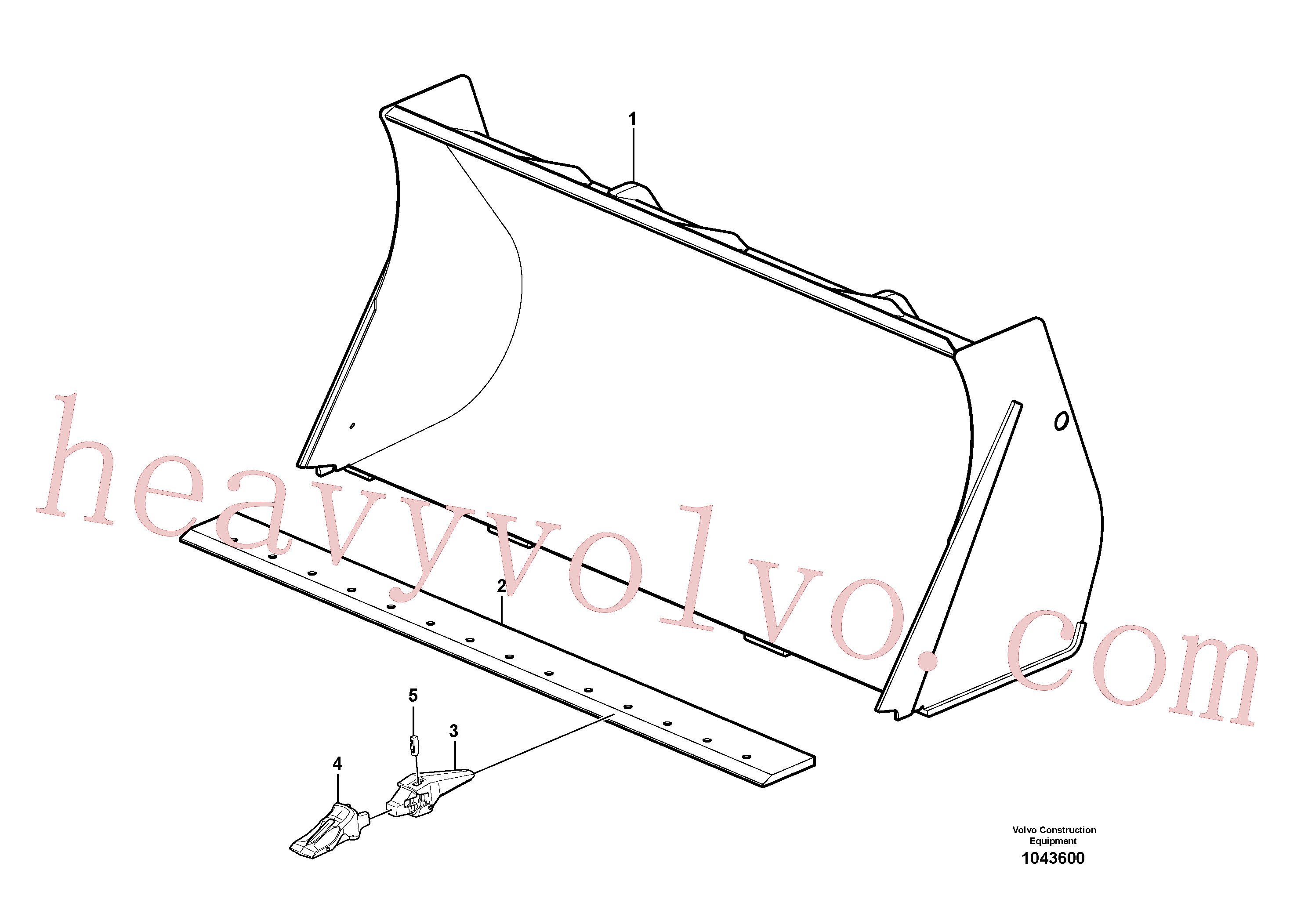 VOE15603422 for Volvo Bucket, straight with teeth(1043600 assembly)