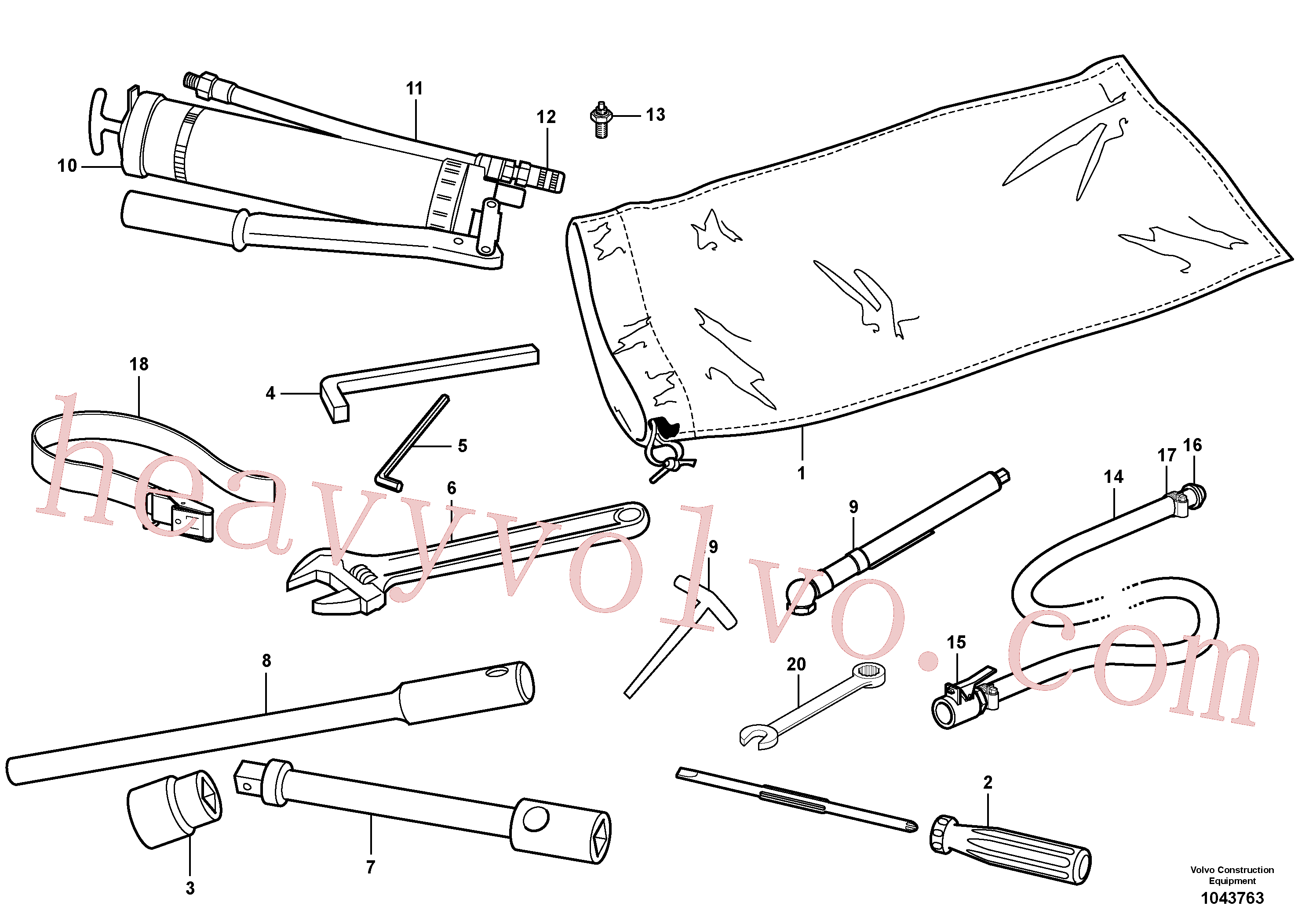 VOE943469 for Volvo Tool kit(1043763 assembly)