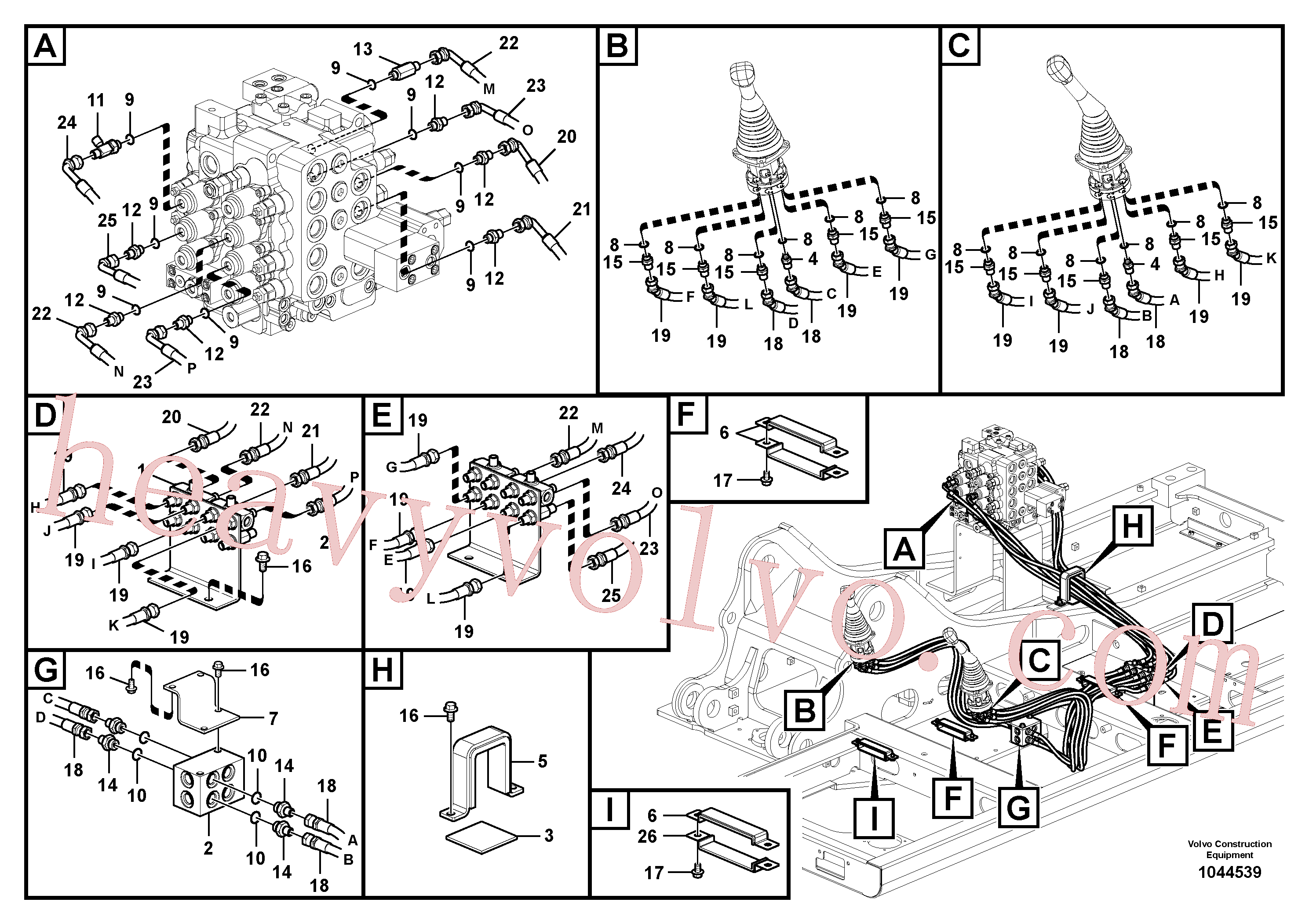 VOE14531097 for Volvo Servo system, control valve to remote control valve(1044539 assembly)