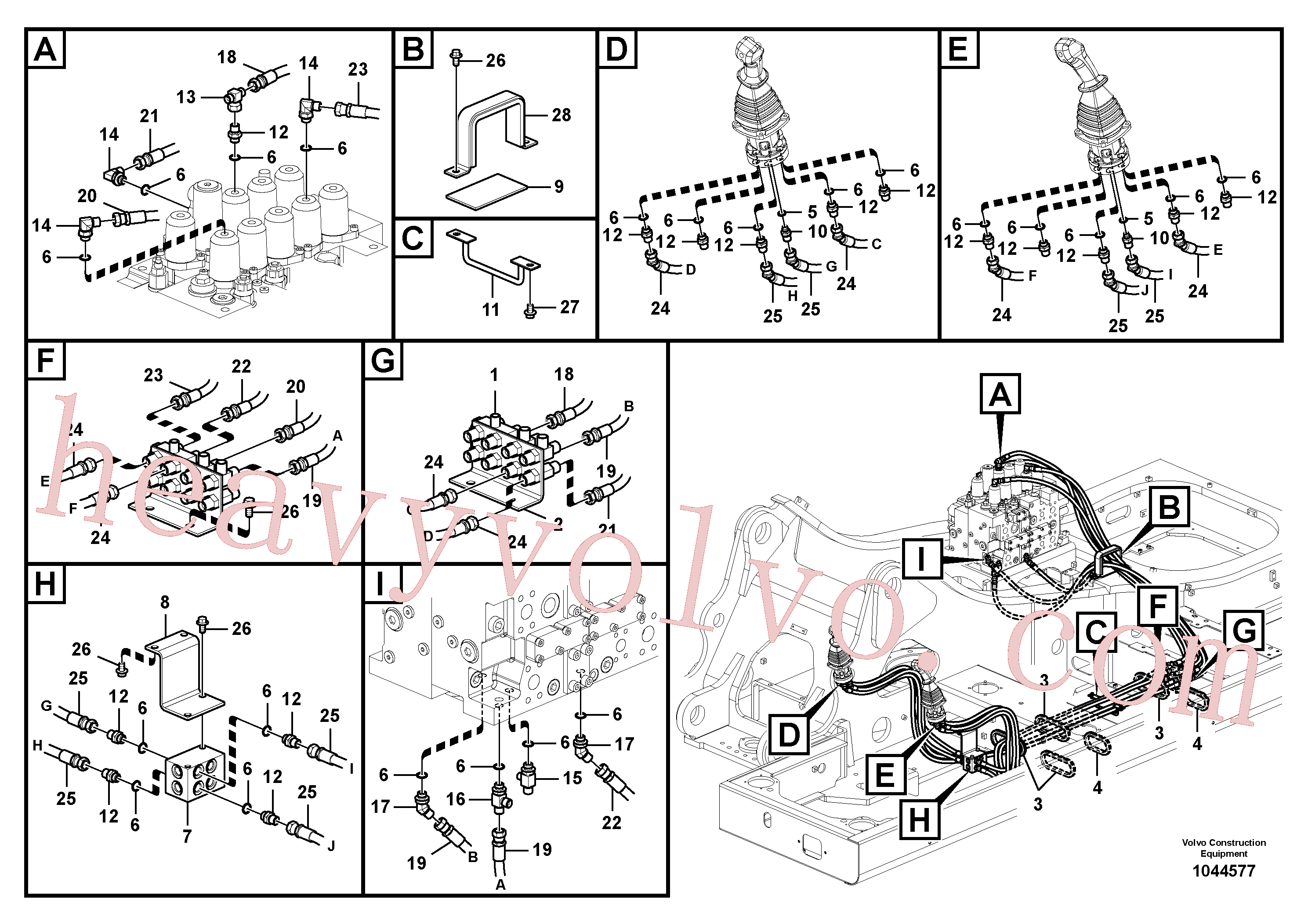 SA9451-03238 for Volvo Servo system, control valve to remote control valve(1044577 assembly)