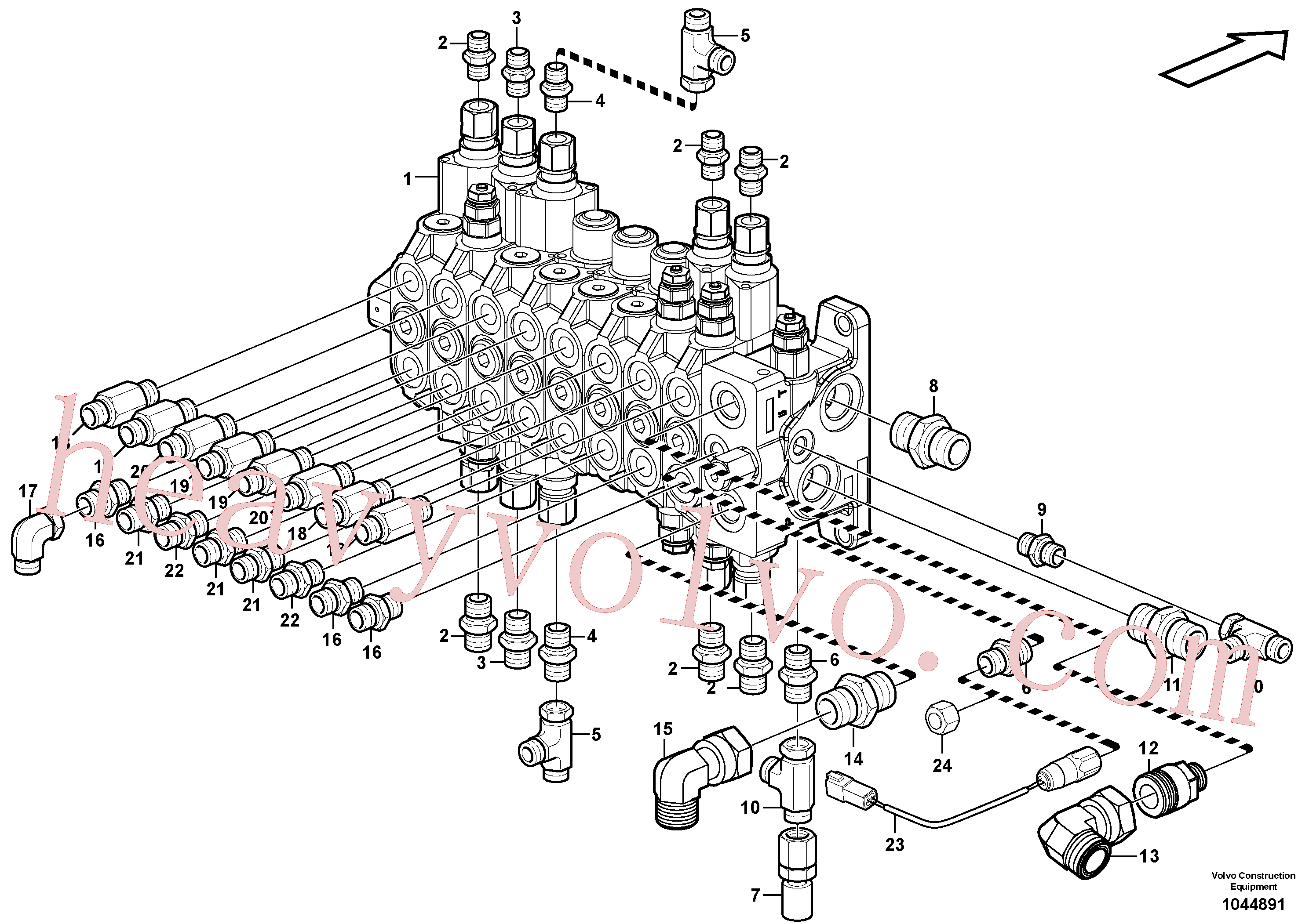 VOE981291 for Volvo Control valve with fitting parts.(1044891 assembly)