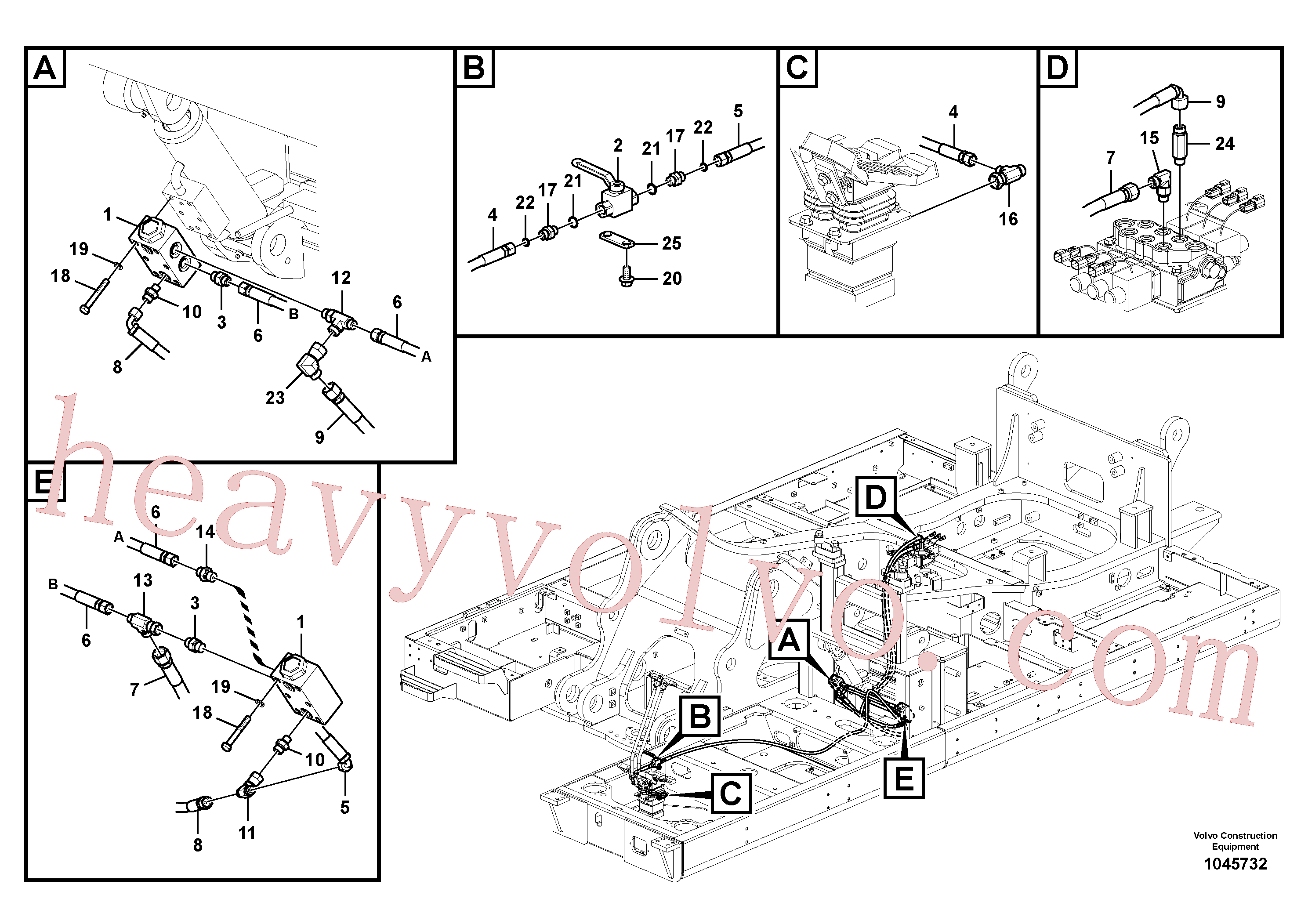 VOE938124 for Volvo Hydraulic system, cab tilt(1045732 assembly)