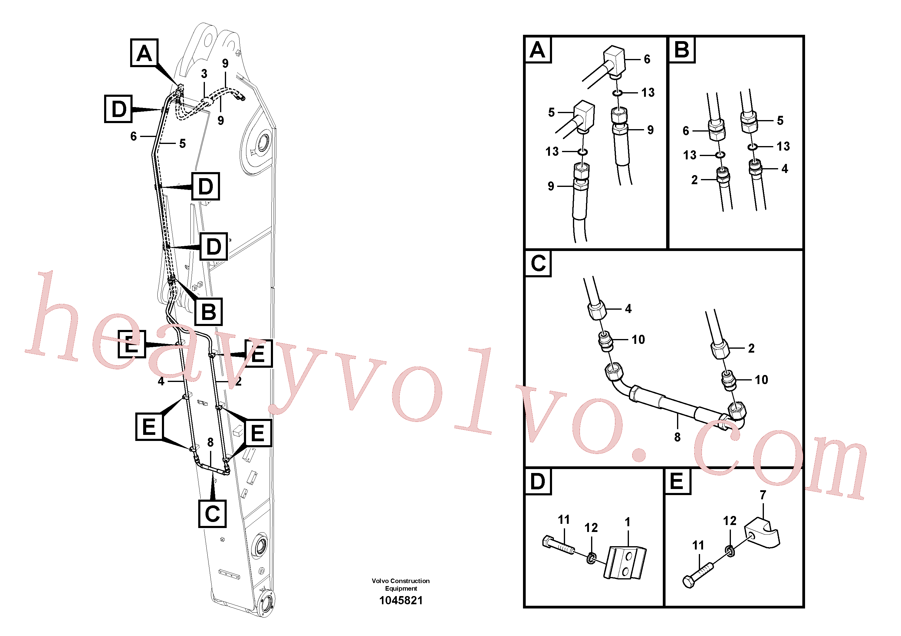 VOE14677237 for Volvo Working hydraulic, slope and rotator on dipper arm(1045821 assembly)