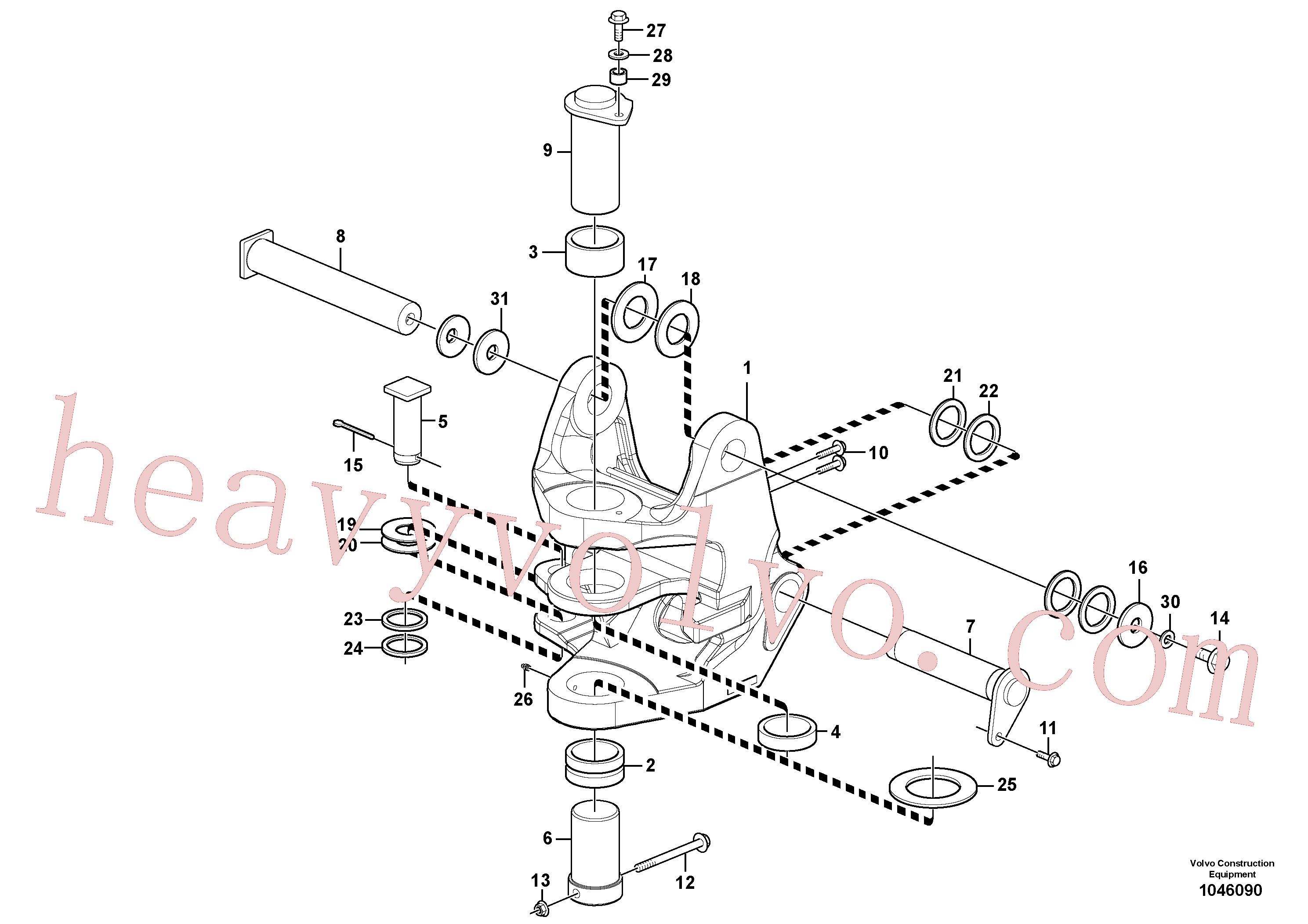 VOE11803772 for Volvo Pivot pin(1046090 assembly)