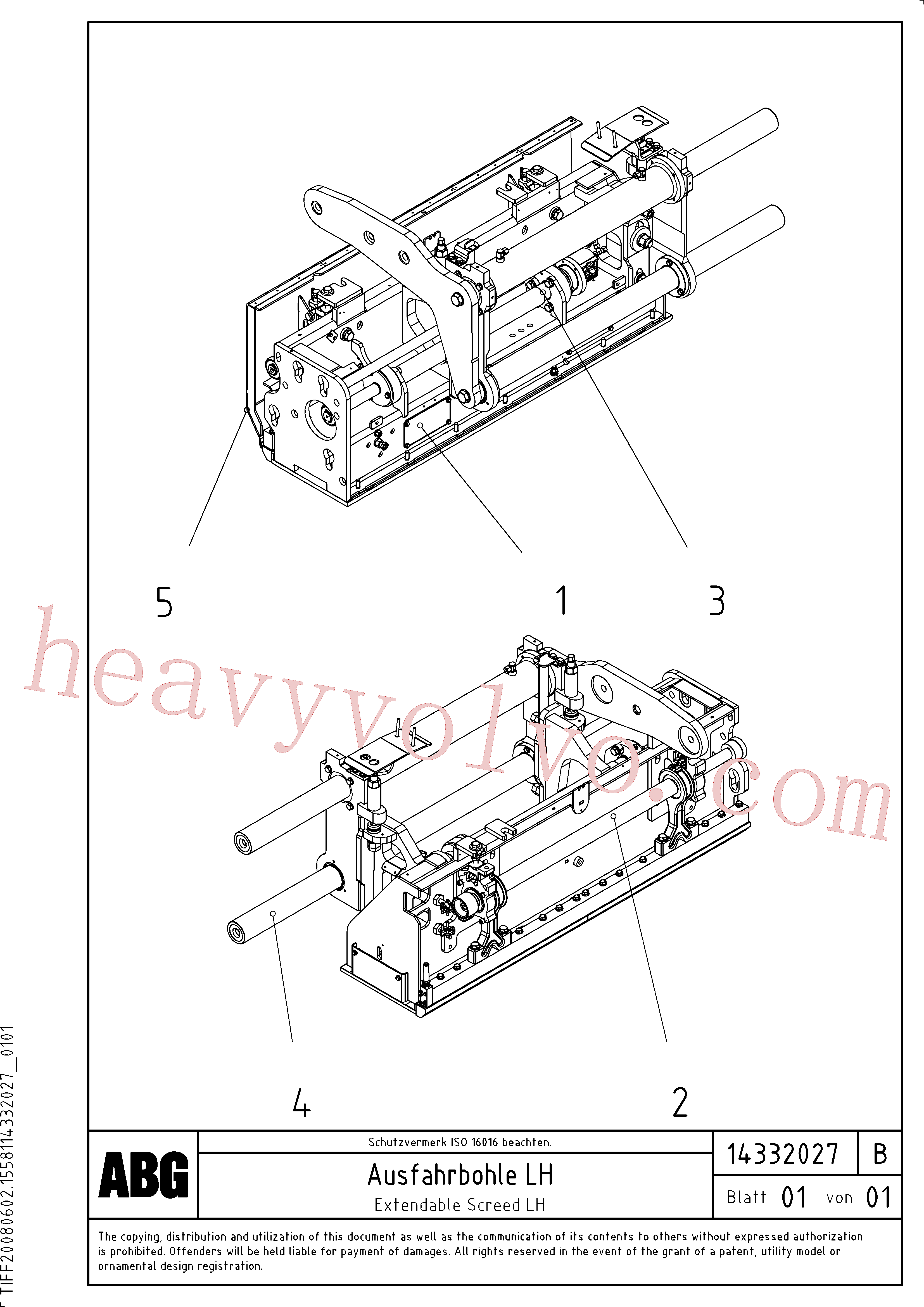 RM54542923 for Volvo Extendable screed(1046366 assembly)