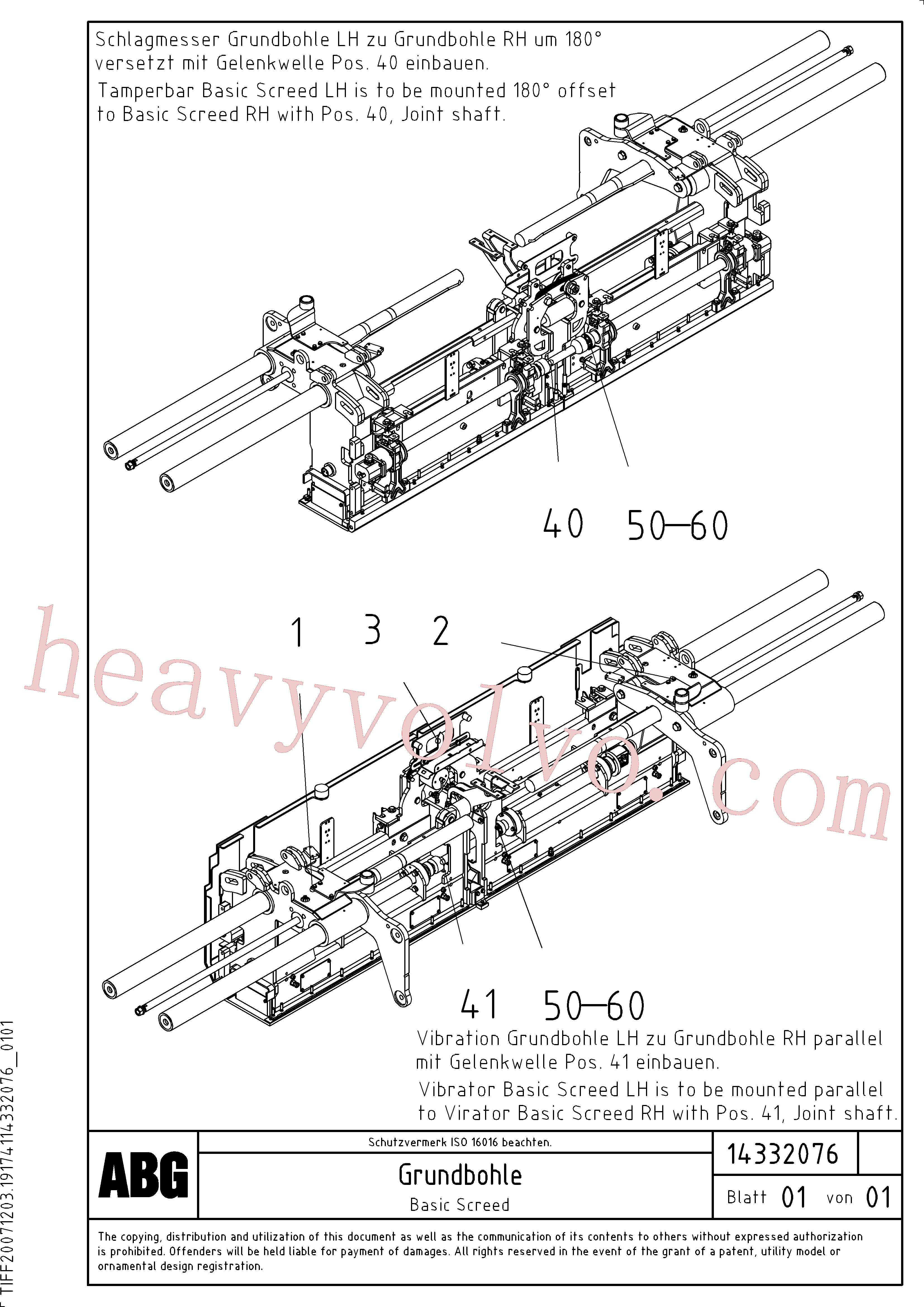 RM54407218 for Volvo Basic screed(1046370 assembly)