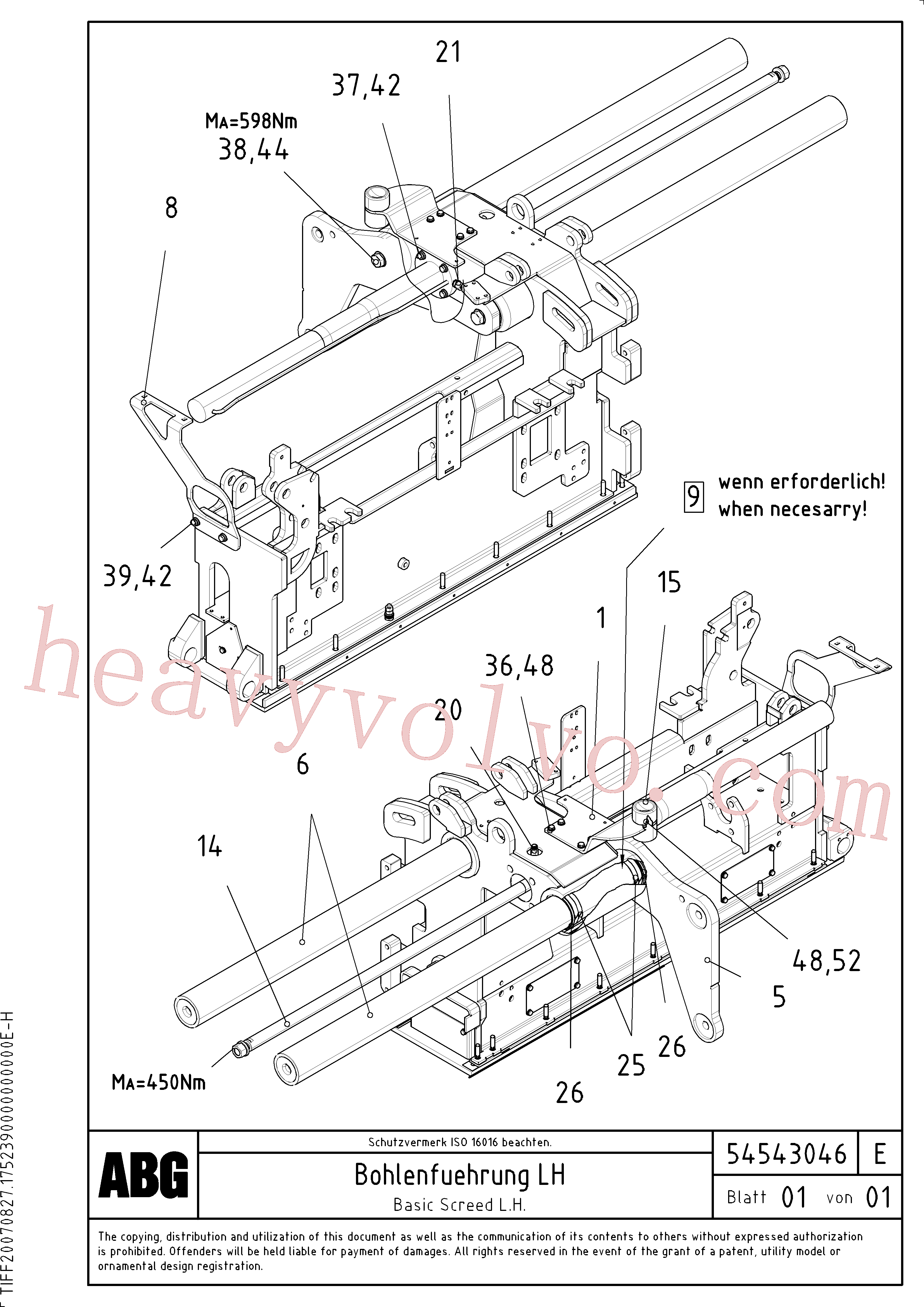 RM96718838 for Volvo Screed guide for basic screed(1046700 assembly)