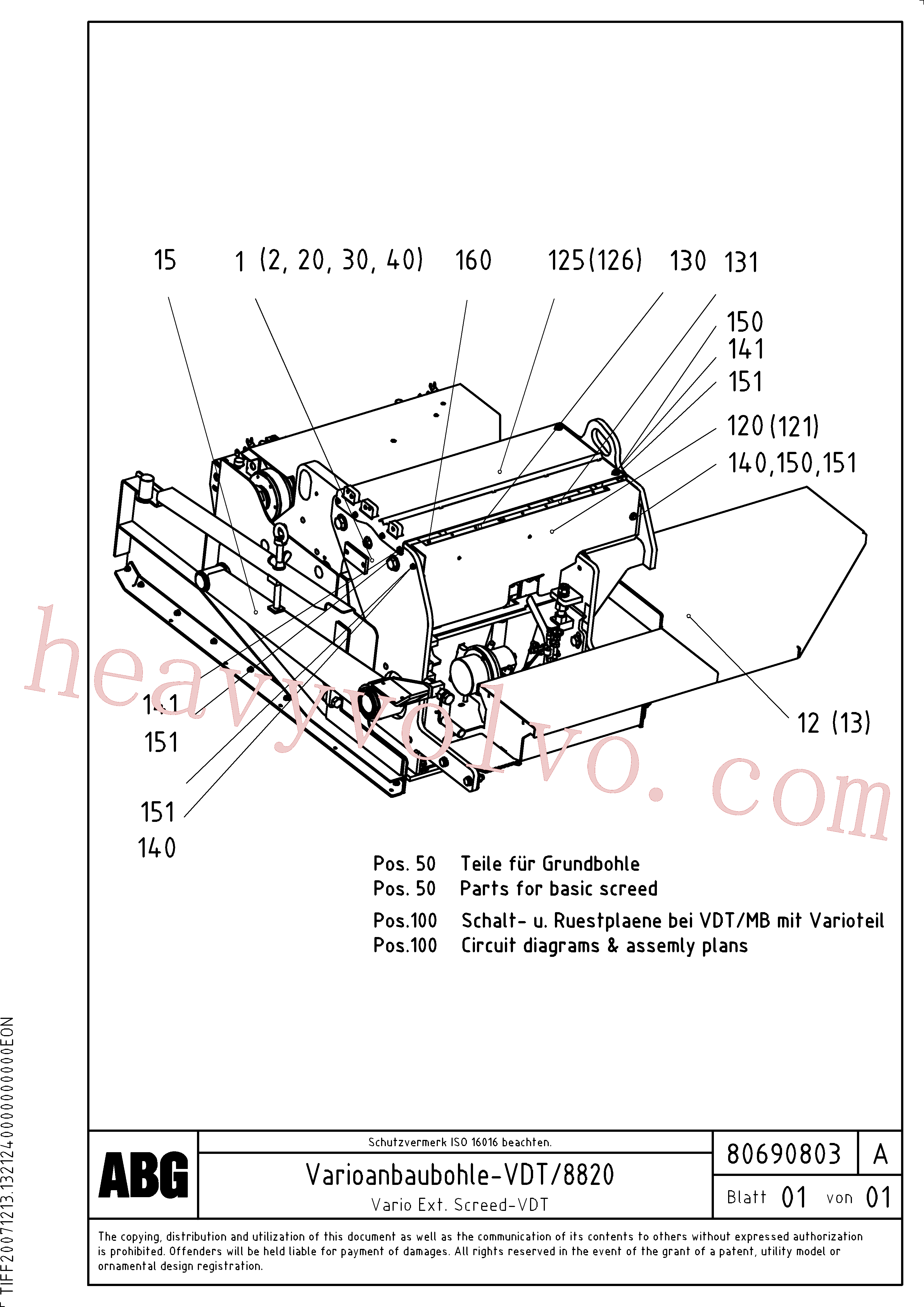 RM80713761 for Volvo Vario extended screed(1047104 assembly)