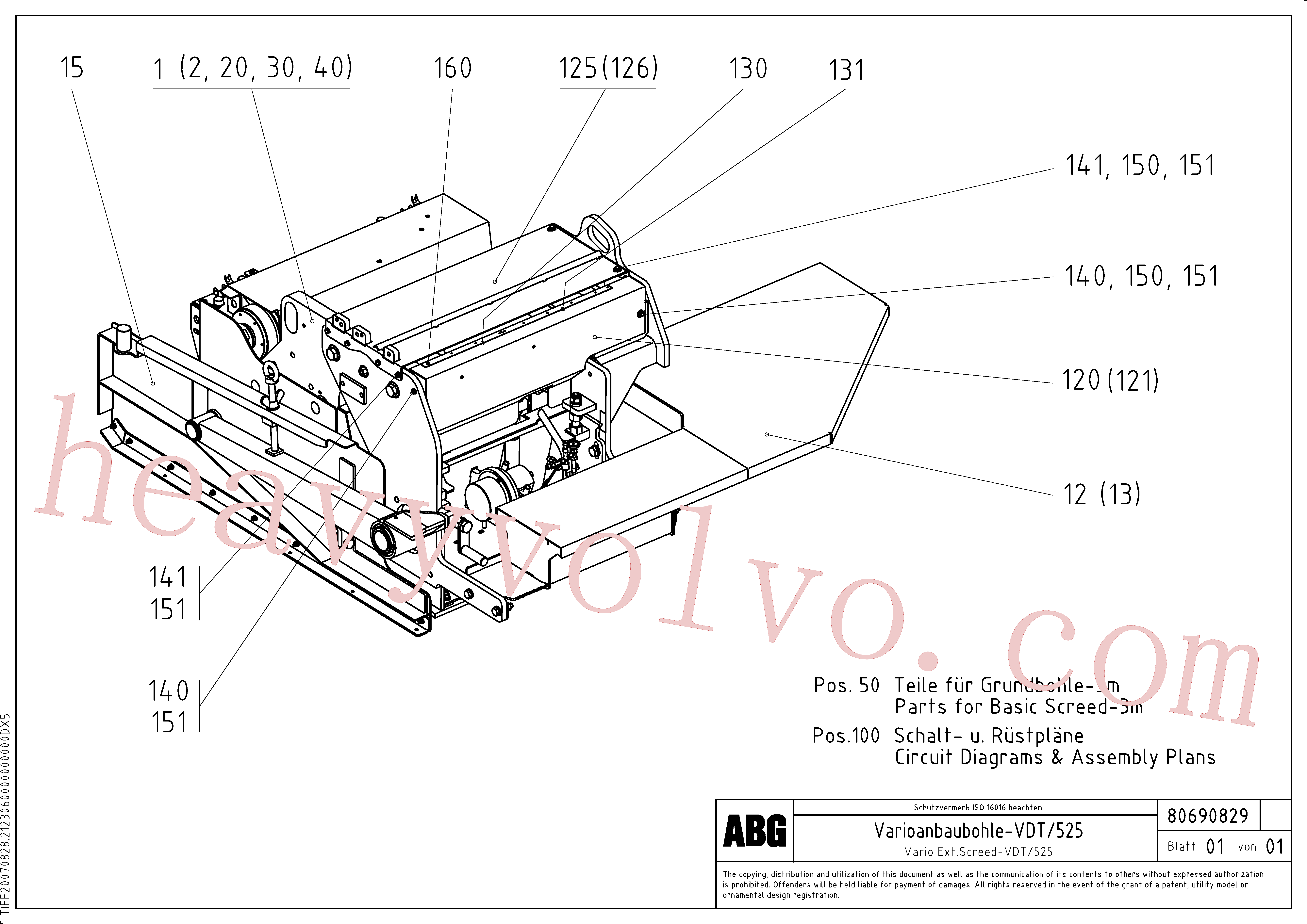 RM80713761 for Volvo Extendable screed(1047106 assembly)