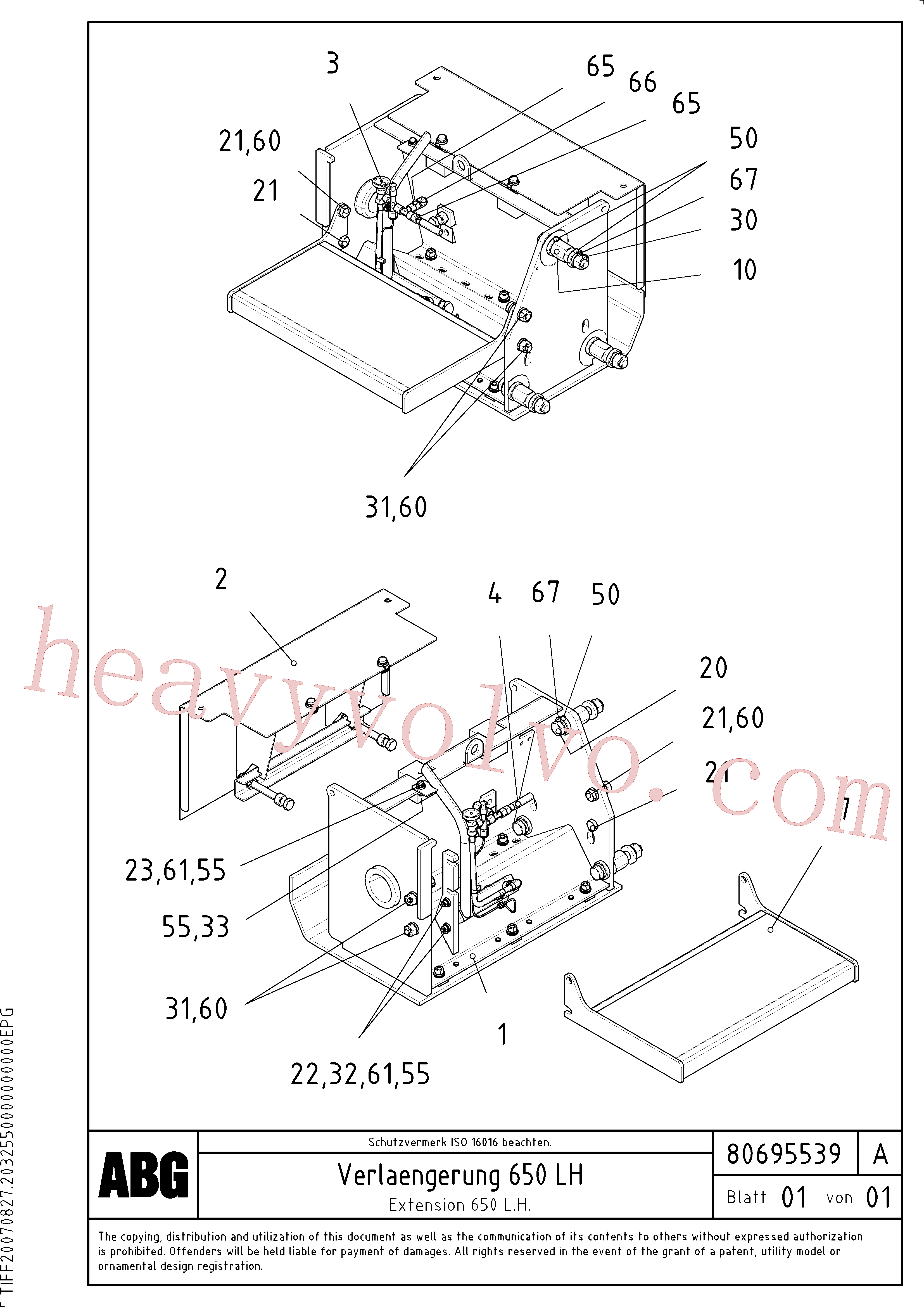 RM96720669 for Volvo Screed extension(1047153 assembly)