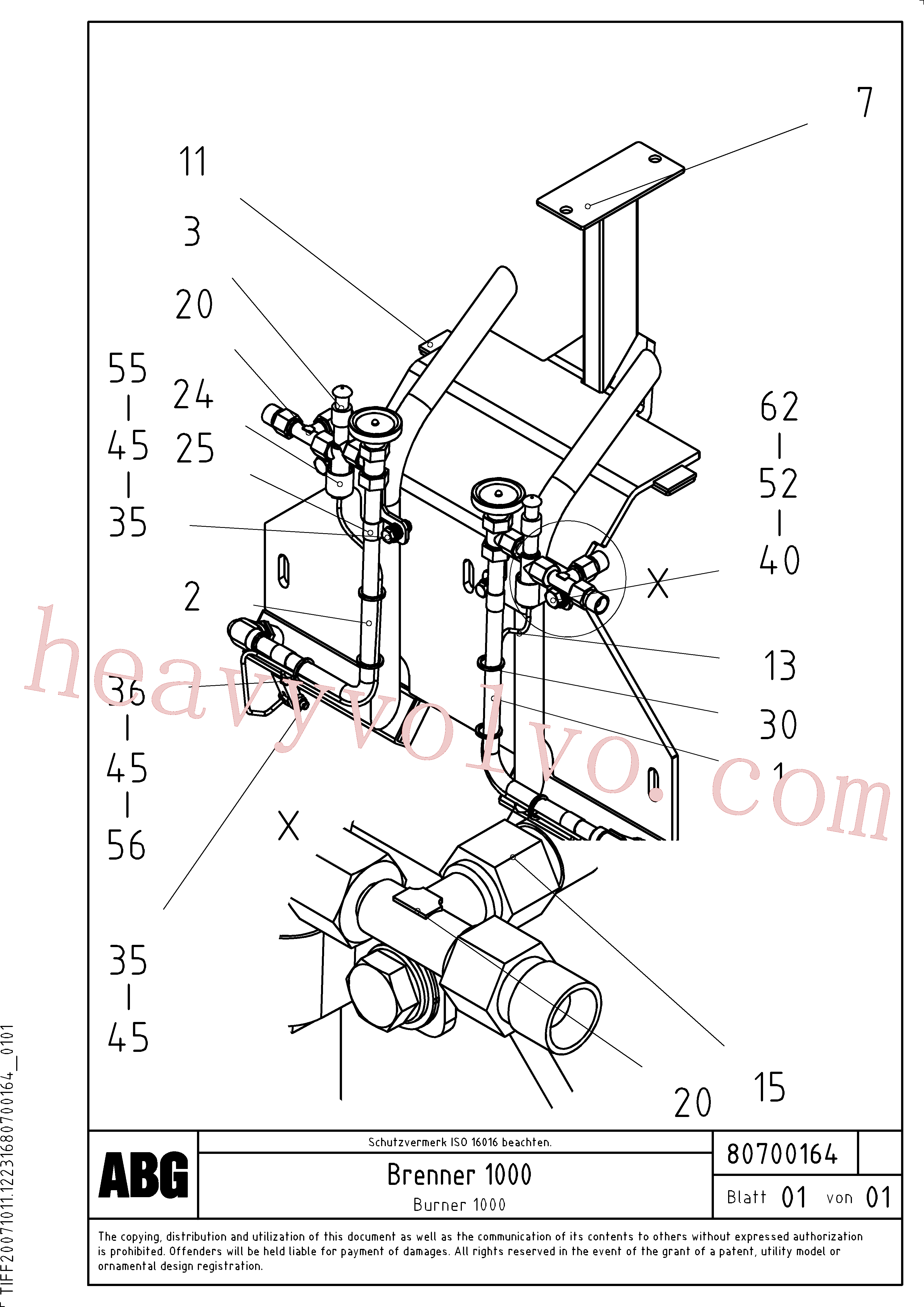 RM13966445 for Volvo Gas burner for extension(1047213 assembly)