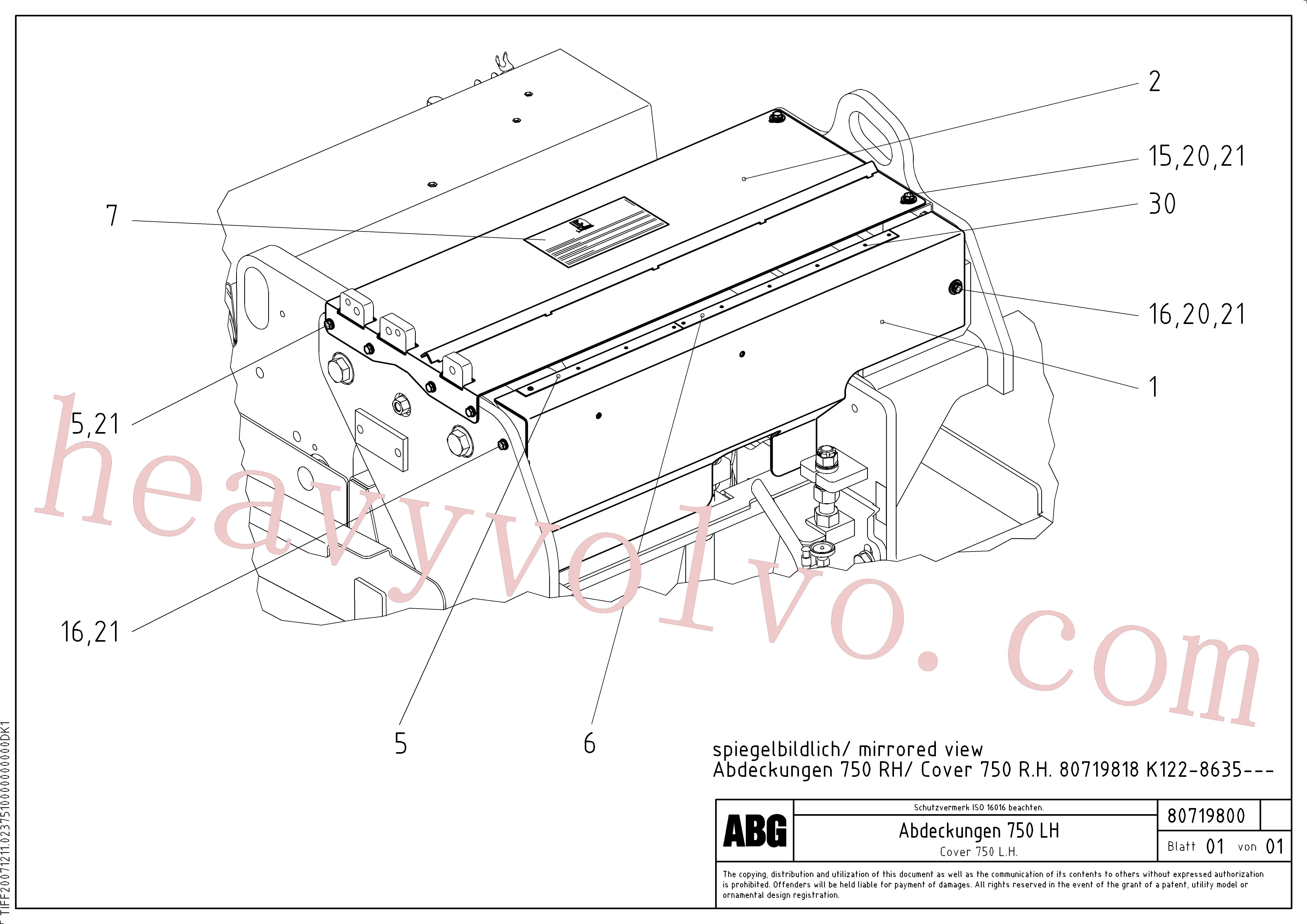 RM80713761 for Volvo Protective cover for extension(1047381 assembly)