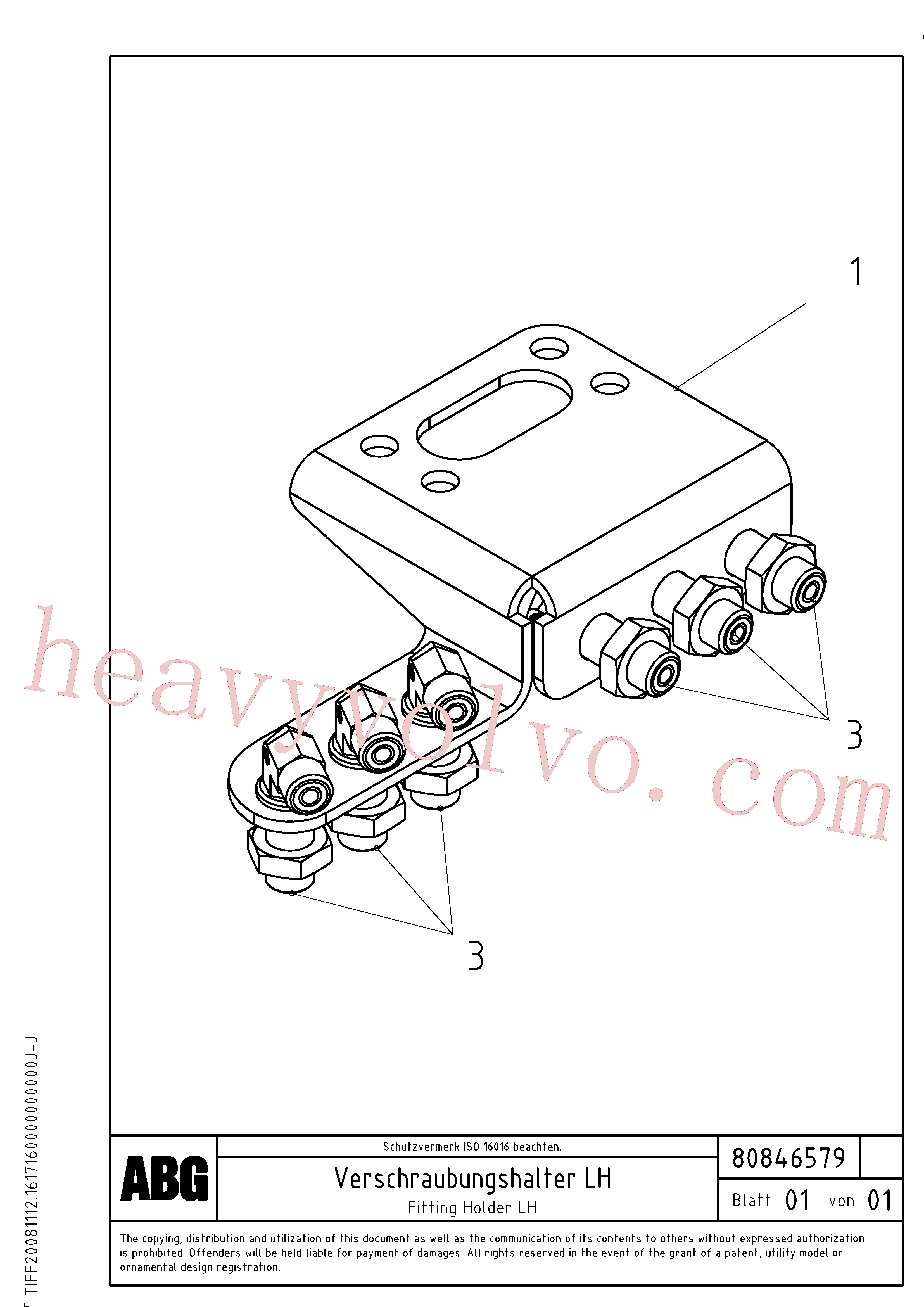 RM14324248 for Volvo Fitting holder on basic screed(1047680 assembly)