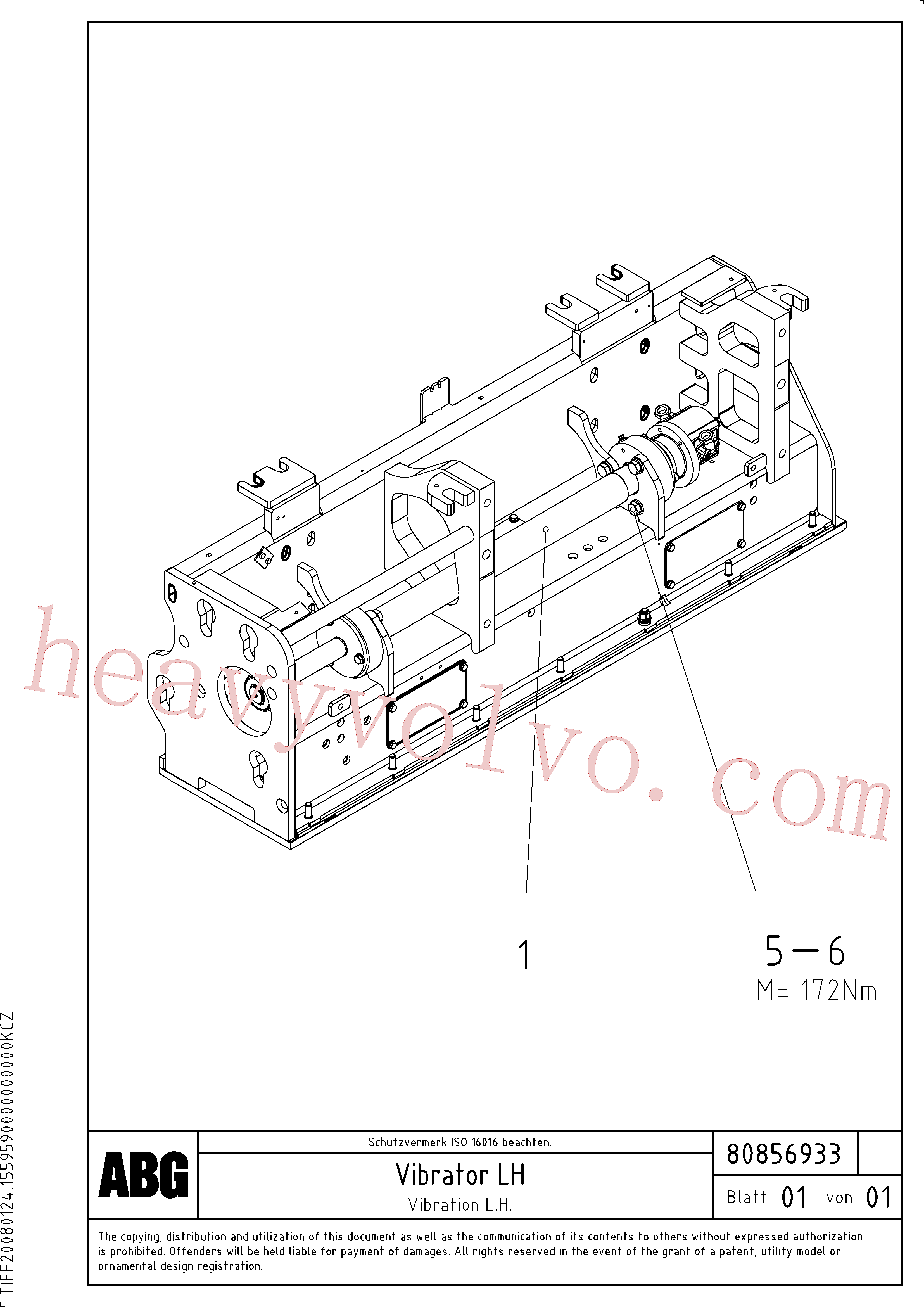 RM80847239 for Volvo Vibrator for extendable screed(1047709 assembly)