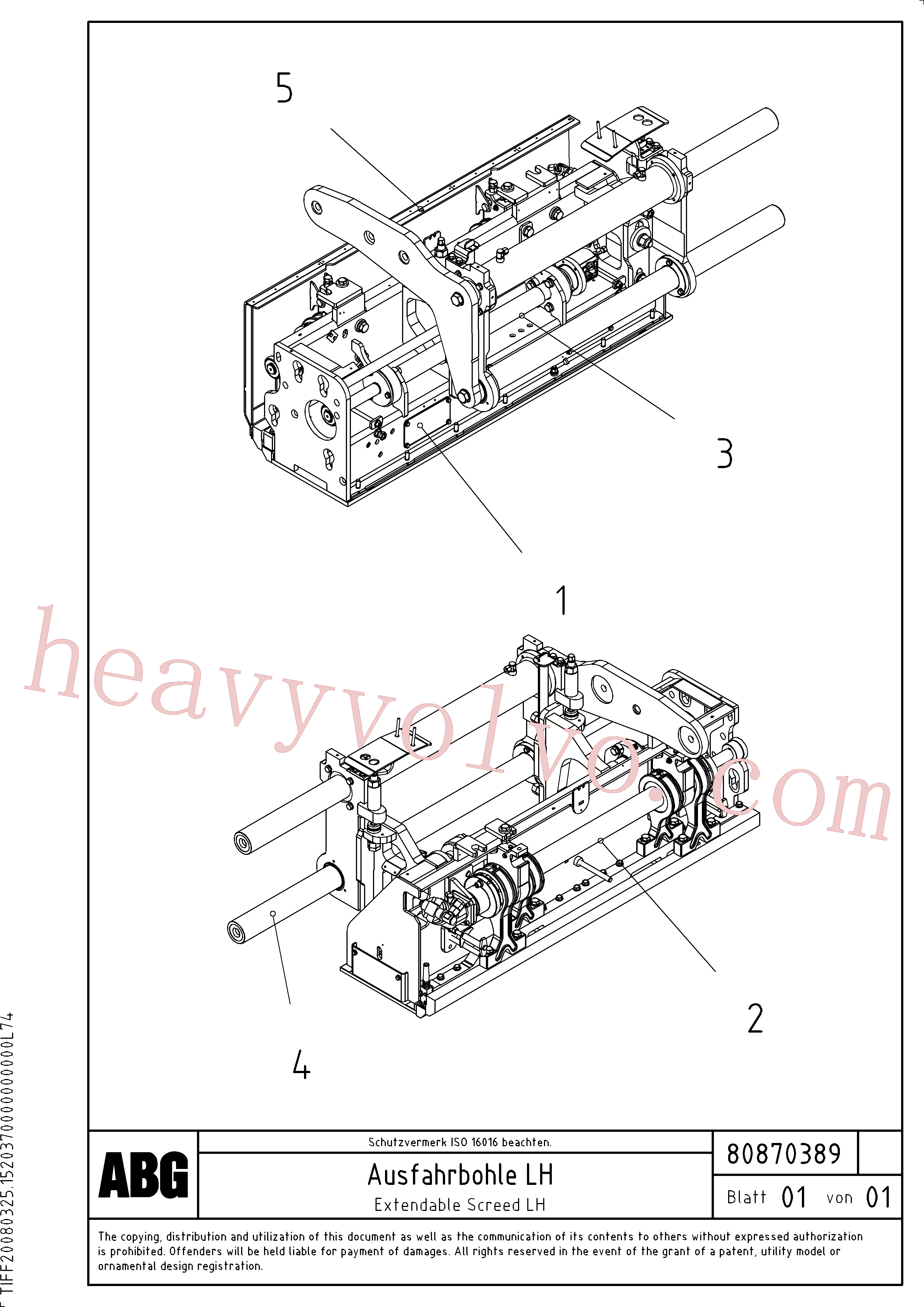 RM54542923 for Volvo Extendable screed(1047796 assembly)