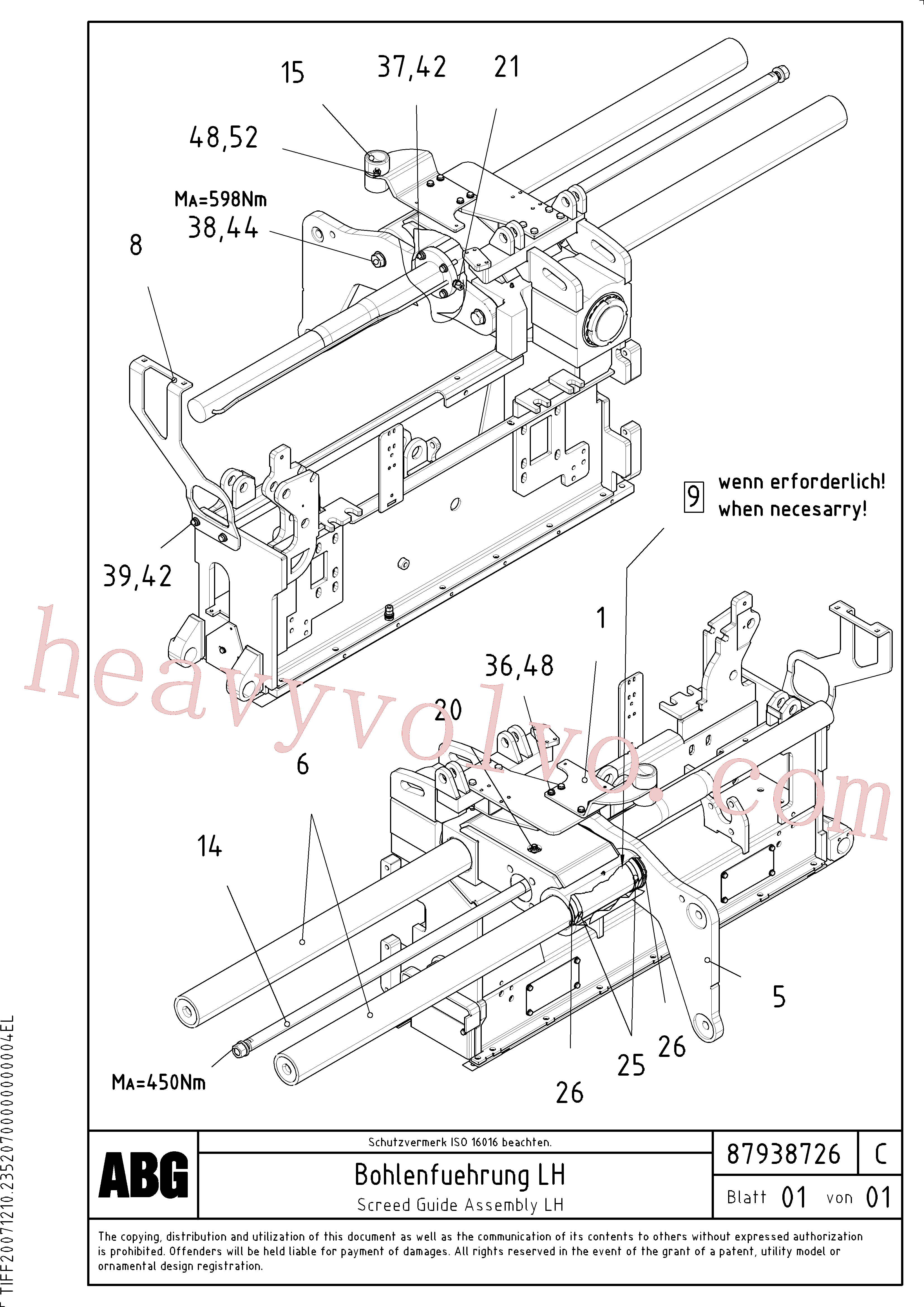 RM96718838 for Volvo Screed guide for basic screed(1047911 assembly)