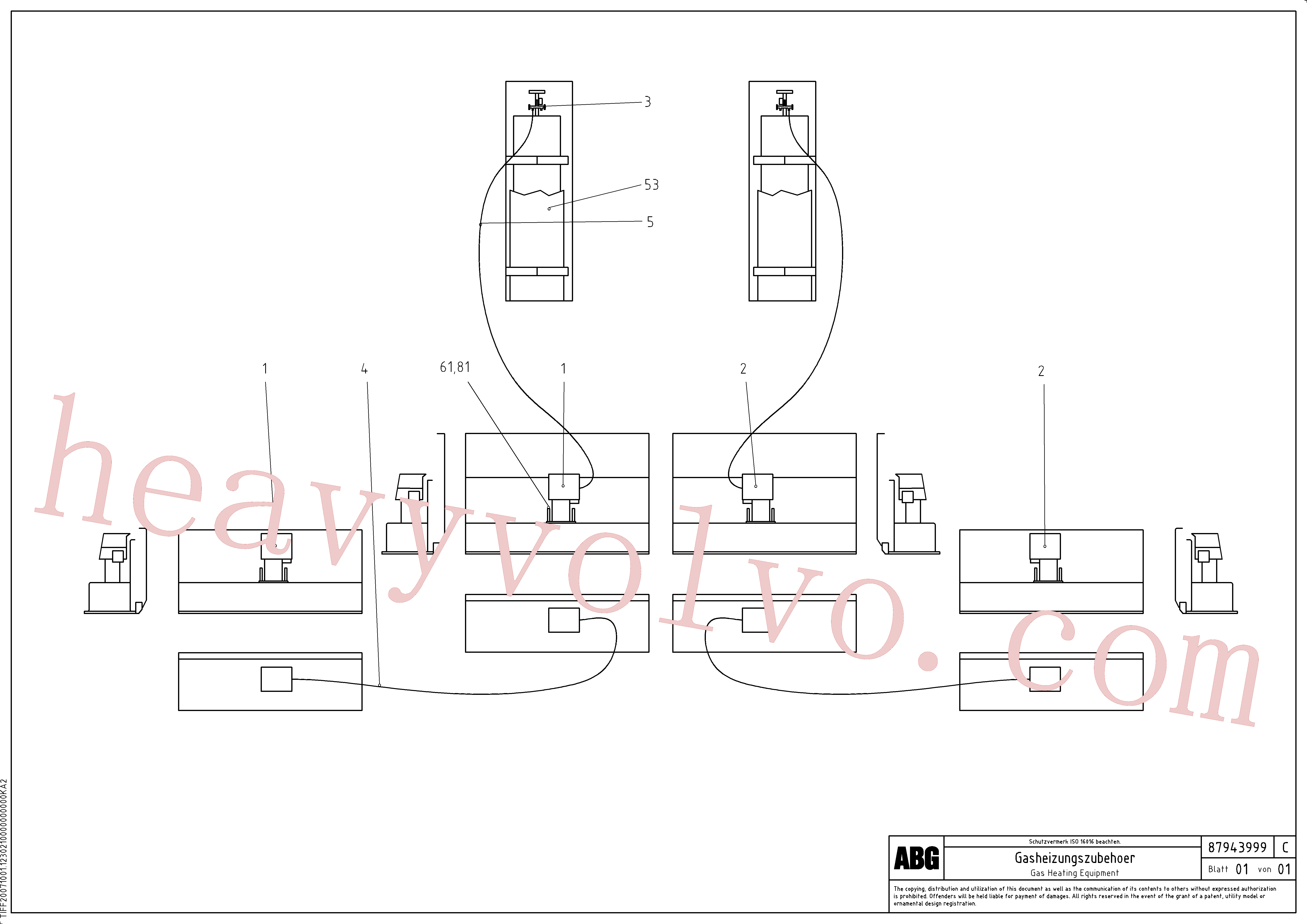 RM13909932 for Volvo Gasheating Electric, Gas heating assembly, Compilation of gas heating per version and width(1047992 assembly)