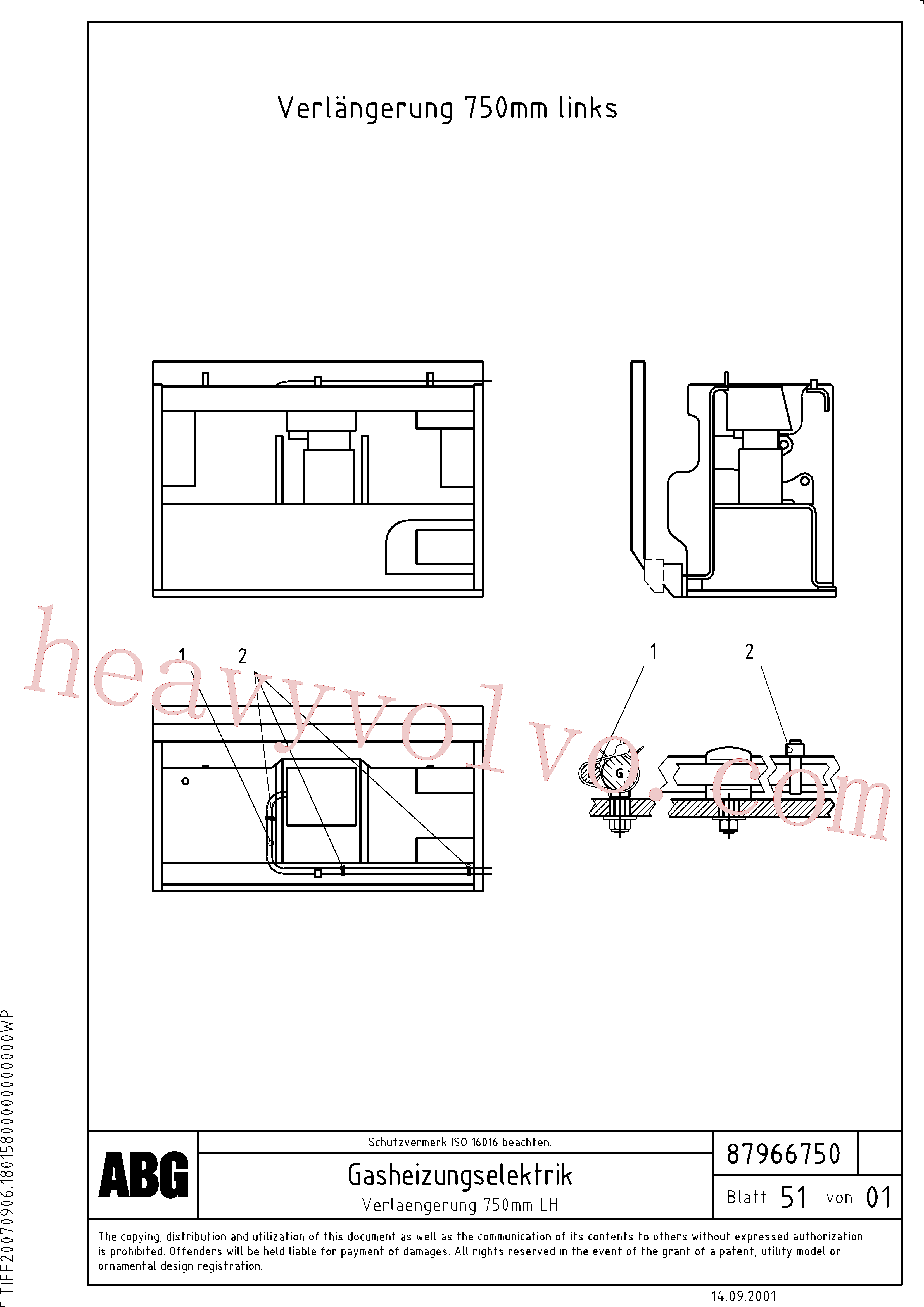 RM13909932 for Volvo Gas heating for extension, Gasheating Electric(1048057 assembly)