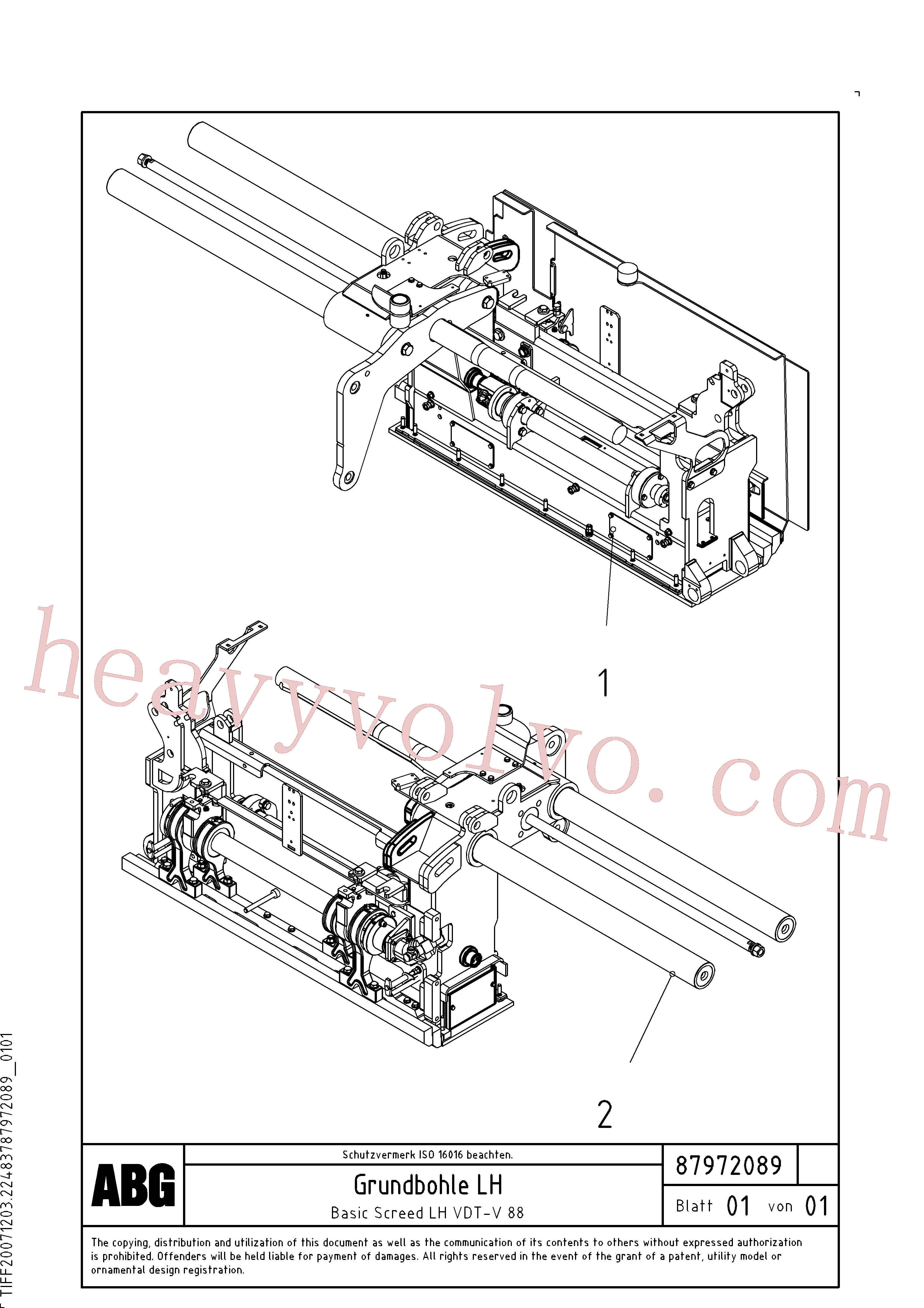 RM80667603 for Volvo Basic screed(1048165 assembly)