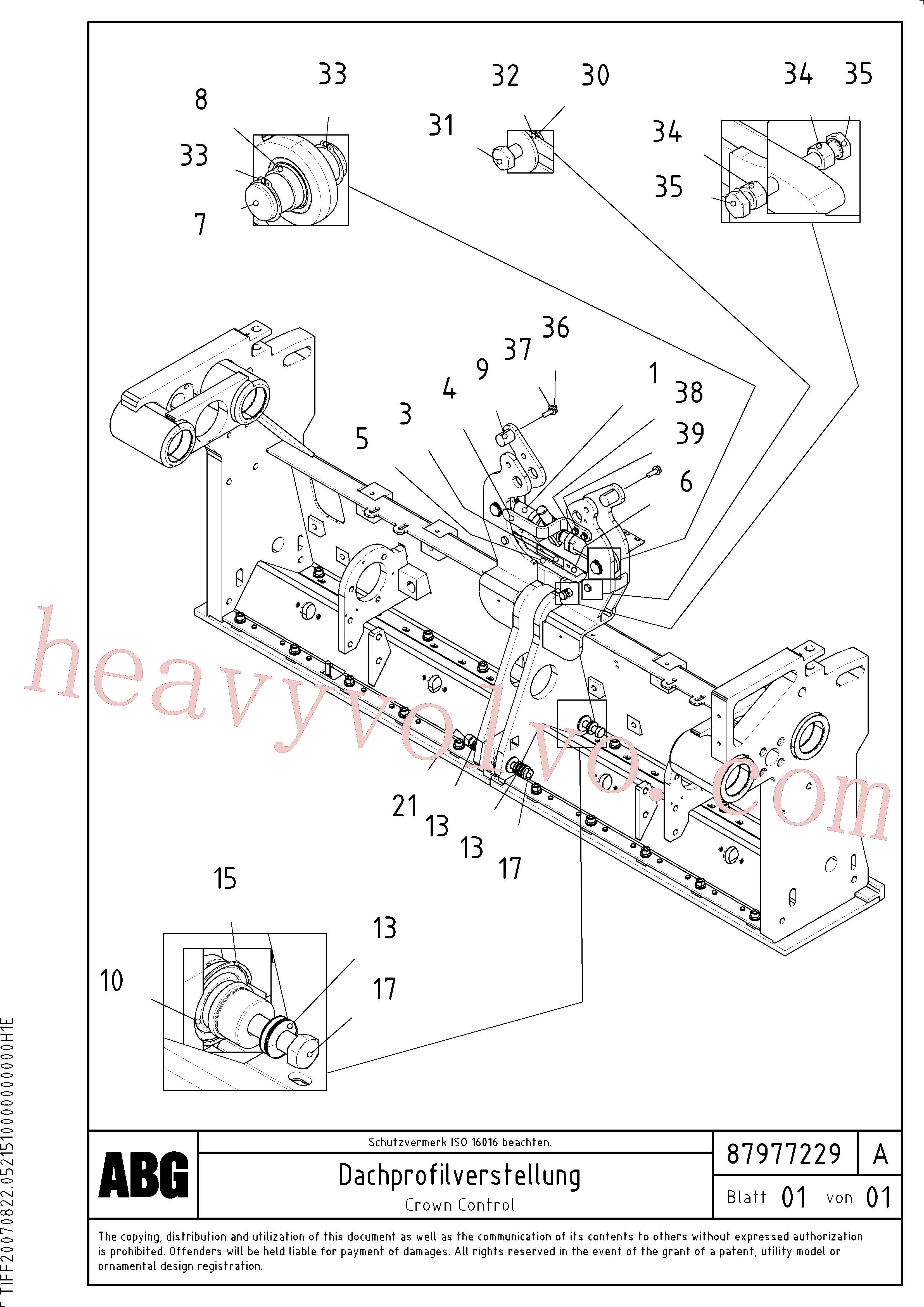 RM58867755 for Volvo Crown control for basic screed(1048197 assembly)