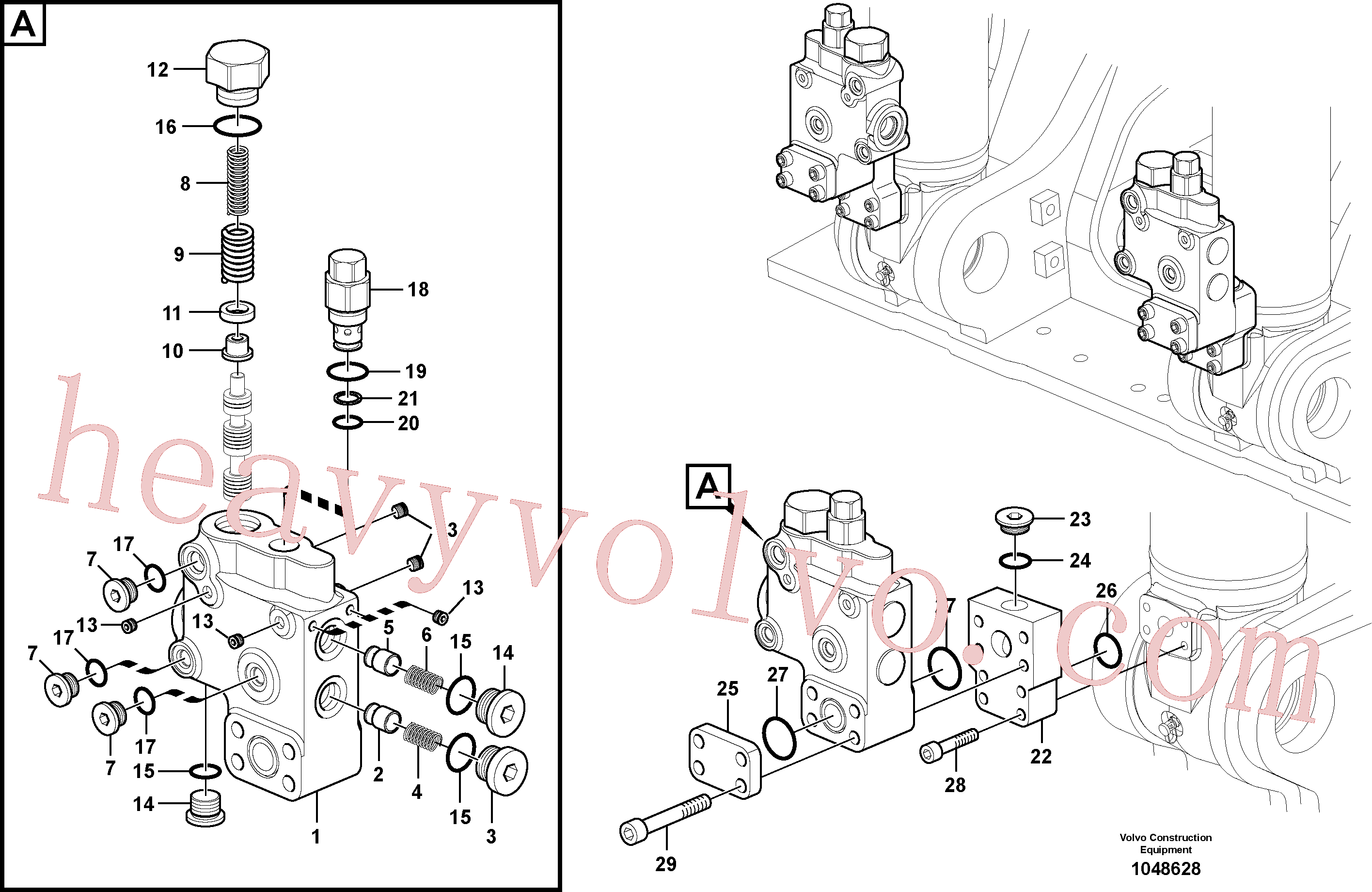 VOE14572821 for Volvo Working hydraulic, boom rupture valve mount(1048628 assembly)