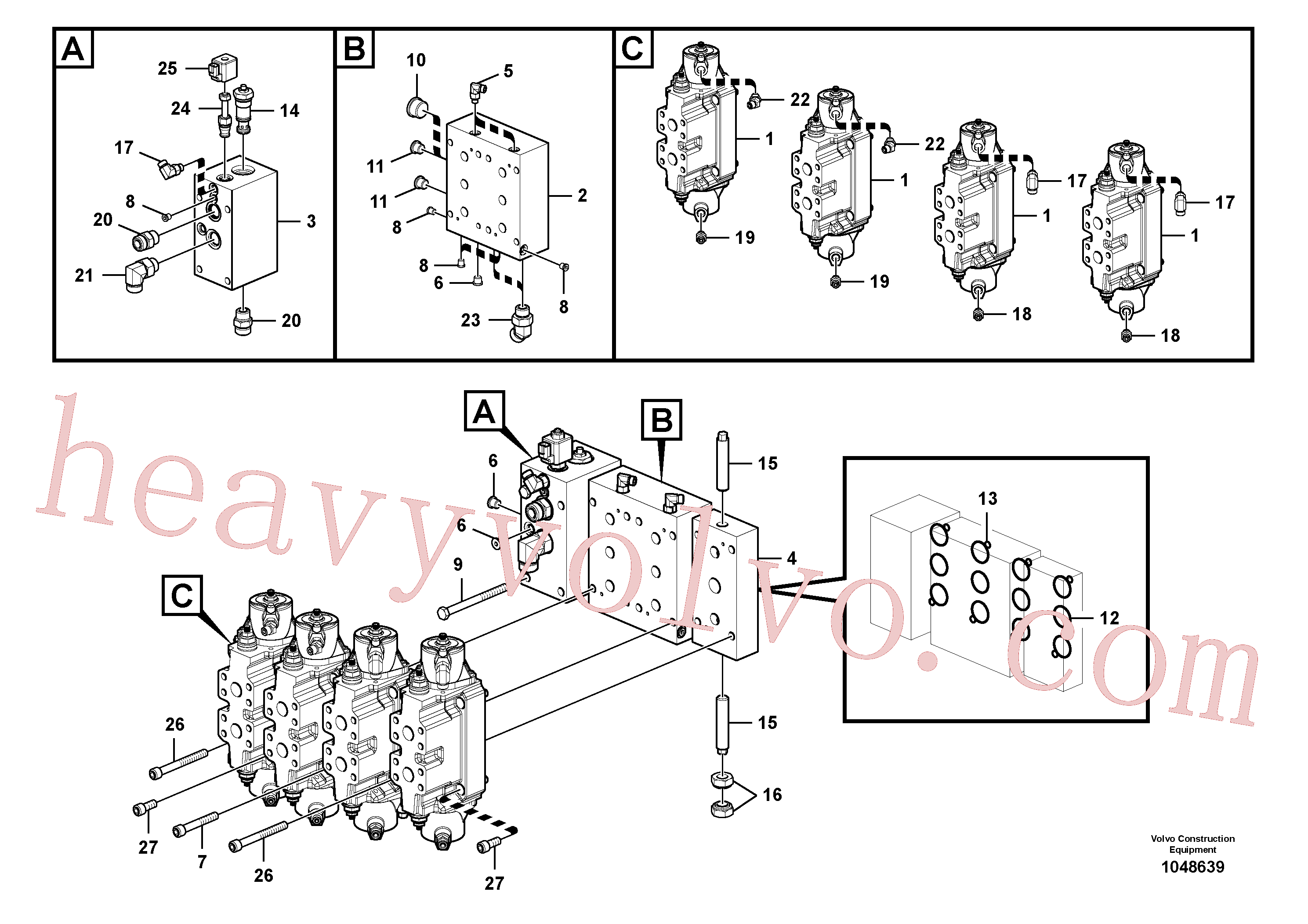 VOE984357 for Volvo Main control valve(1048639 assembly)