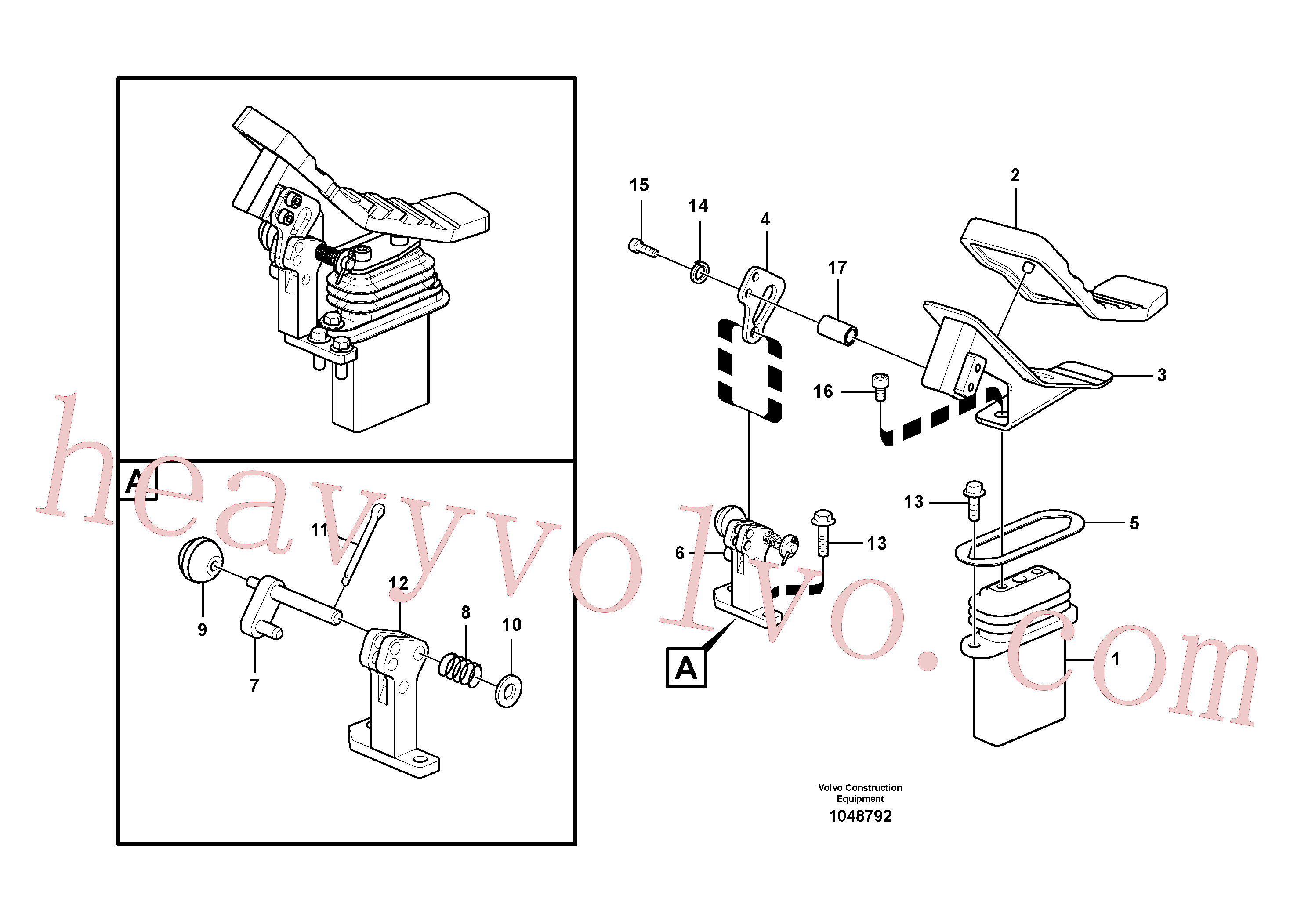 VOE14533959 for Volvo Working hydraulic, remote control valve pedal for hammer and shear(1048792 assembly)