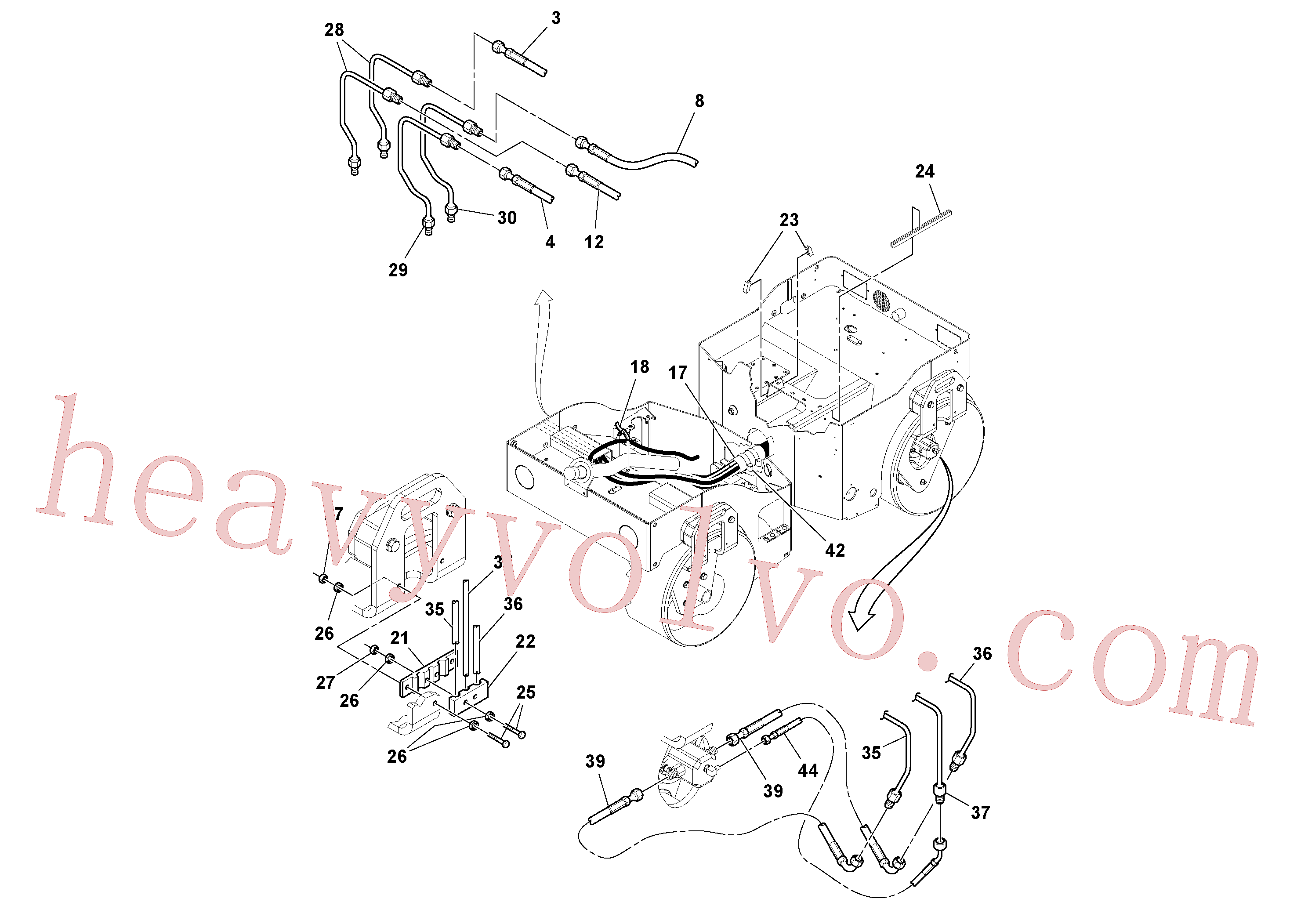 RM59174748 for Volvo Hydraulic Hoses/Tube Clamp Installation(1049176 assembly)