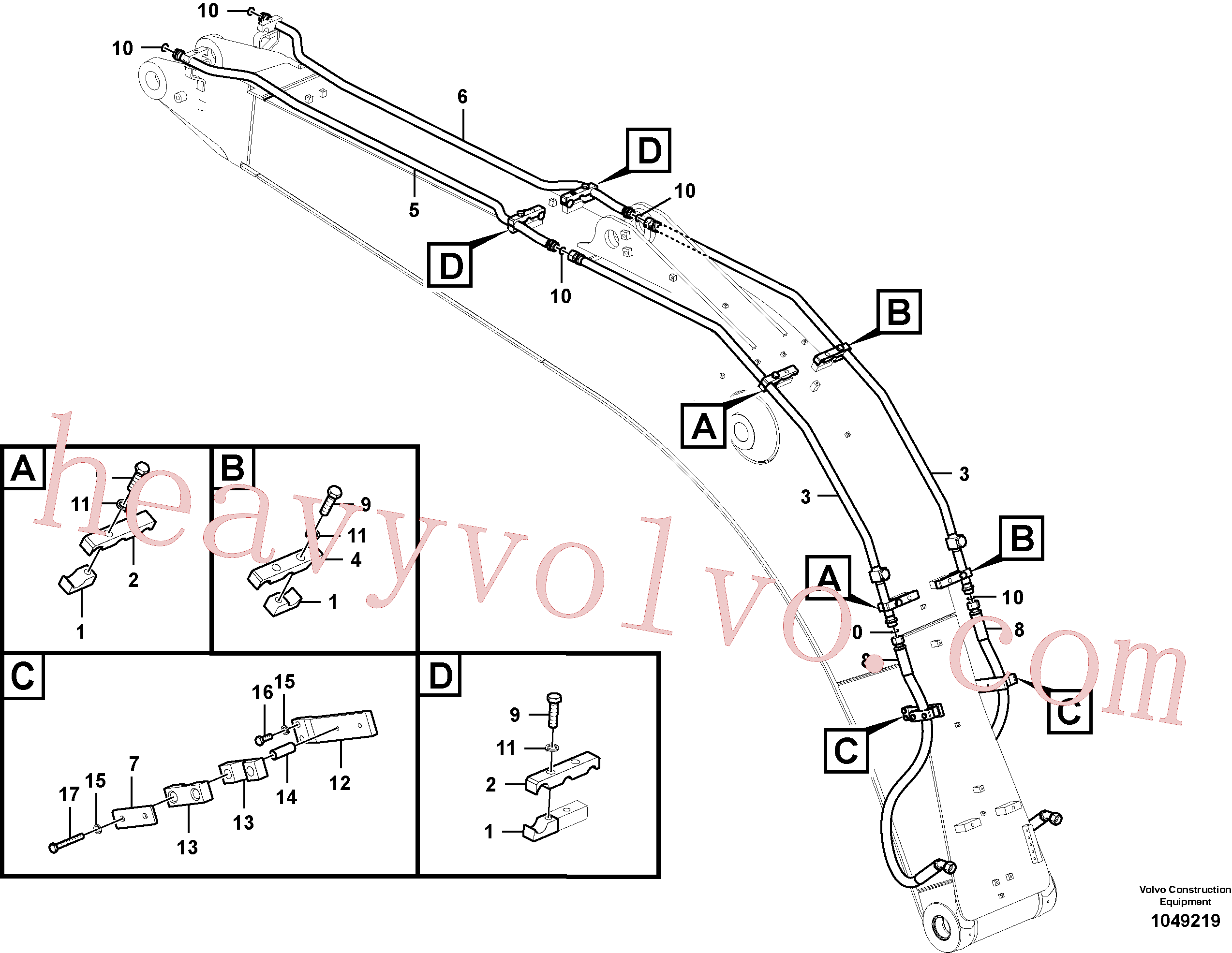 VOE14504830 for Volvo Working hydraulic, hammer and shear for boom(1049219 assembly)